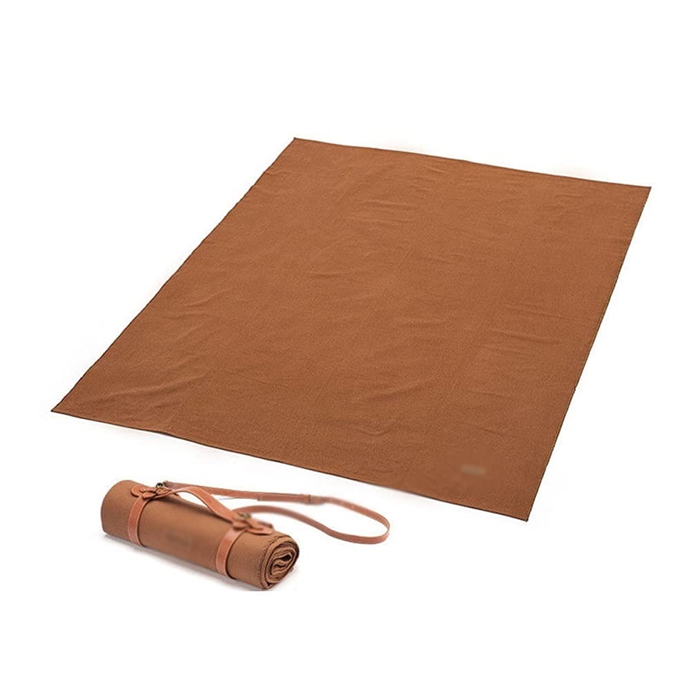 Waterproof Foldable Picnic Blanket - Portable Beach Mat for Outdoor Camping, Hiking, Park & Beach Trips - Durable Large Thick Travel Blanket (Brown) - Perfect for Picnics, Concerts, Backyard & Family Outings