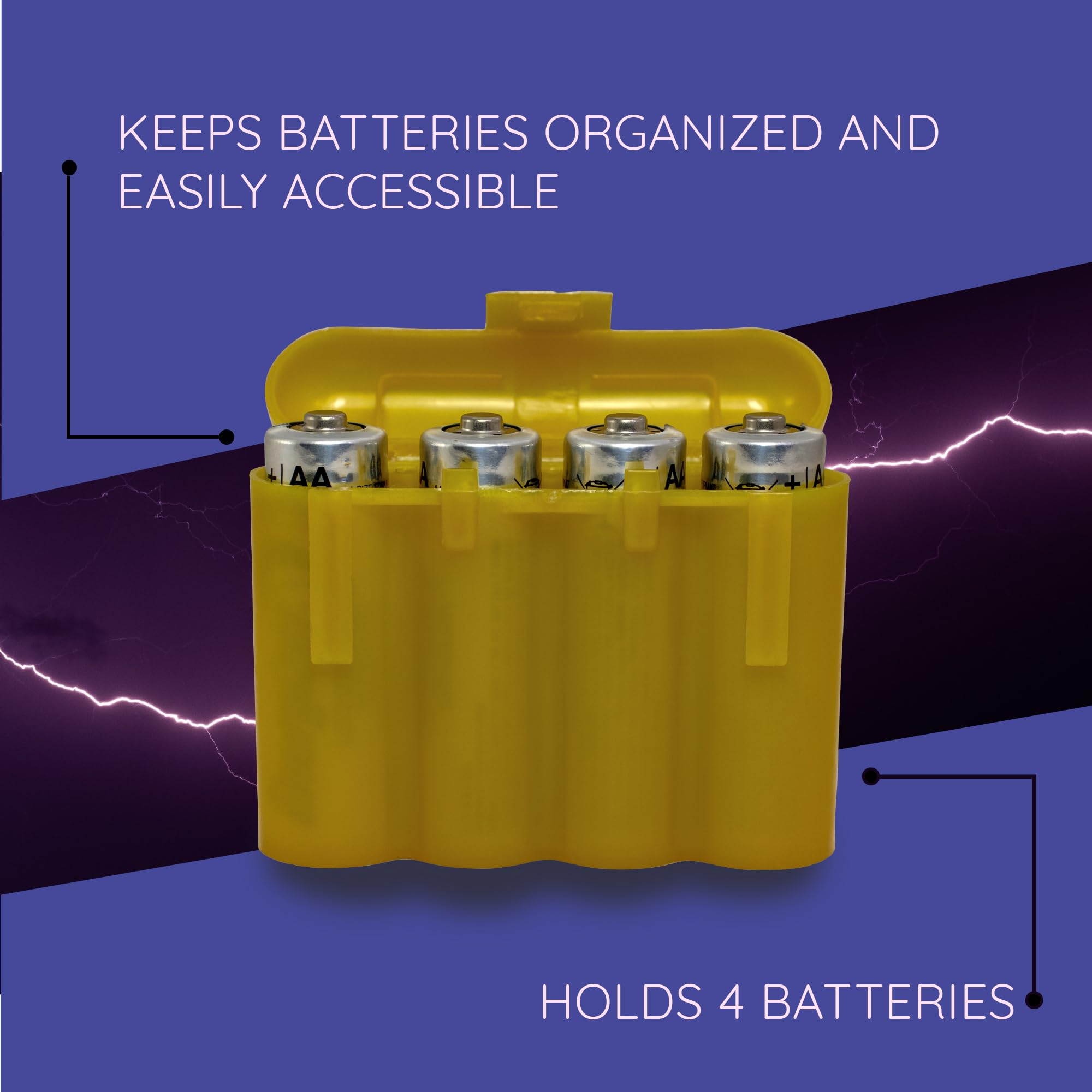 Gold Plastic AA AAA Battery Holder Case - Compact Storage Organizer for AA & AAA Batteries - Perfect for Home, Office, and Travel Use