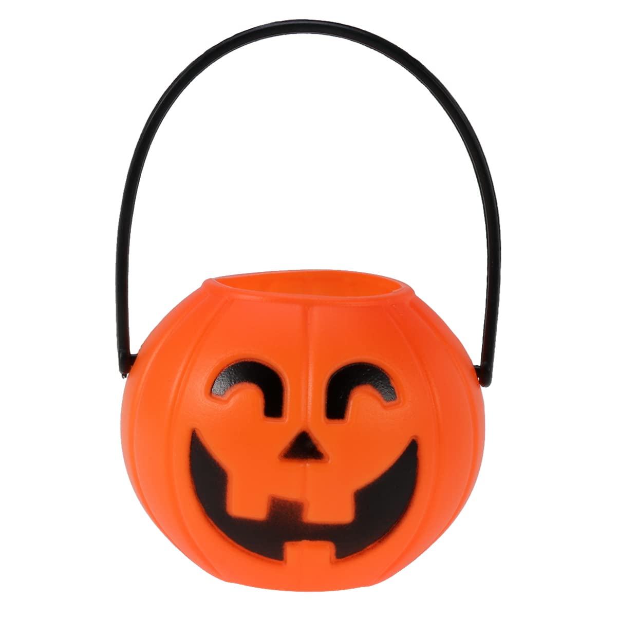 CLISPEED 7cm Halloween Pumpkin Candy Bucket - Portable Trick or Treat Pail for Kids, Plastic Candy Container with Handle, Perfect for Halloween Parties, Home Decor & Candy Collection