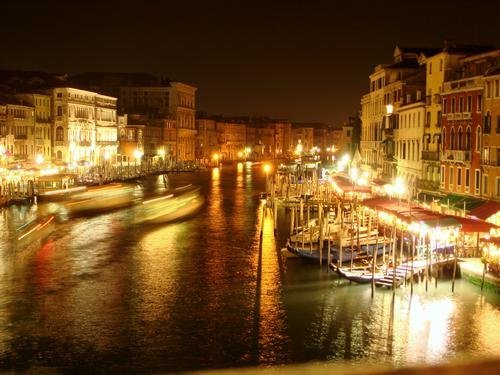 Venice at Night Skyline Poster - 24x36 Inch Wall Art Photography Print for Home & Office Decor