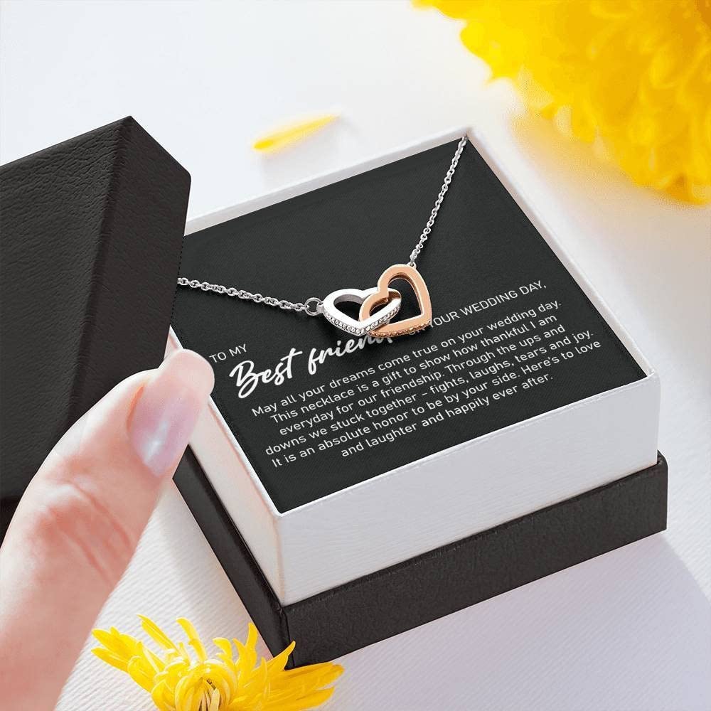 Best Friend Wedding Necklace - Jewelry Gift with Card & Box for Her Special Day
