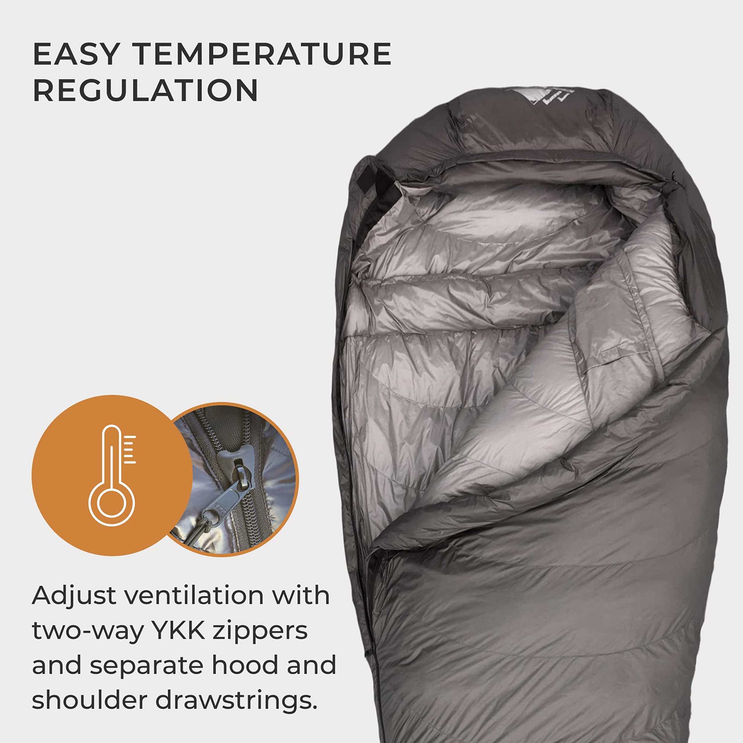 Hyke & Byke Katahdin 0°F Synthetic 625 FP Mummy Sleeping Bag - Ultralight 4 Season Hiking & Backpacking Sleeping Bag for Adults - Includes Compression Stuff Sack - Perfect for Winter Camping, Mountaineering & Outdoor Adventures