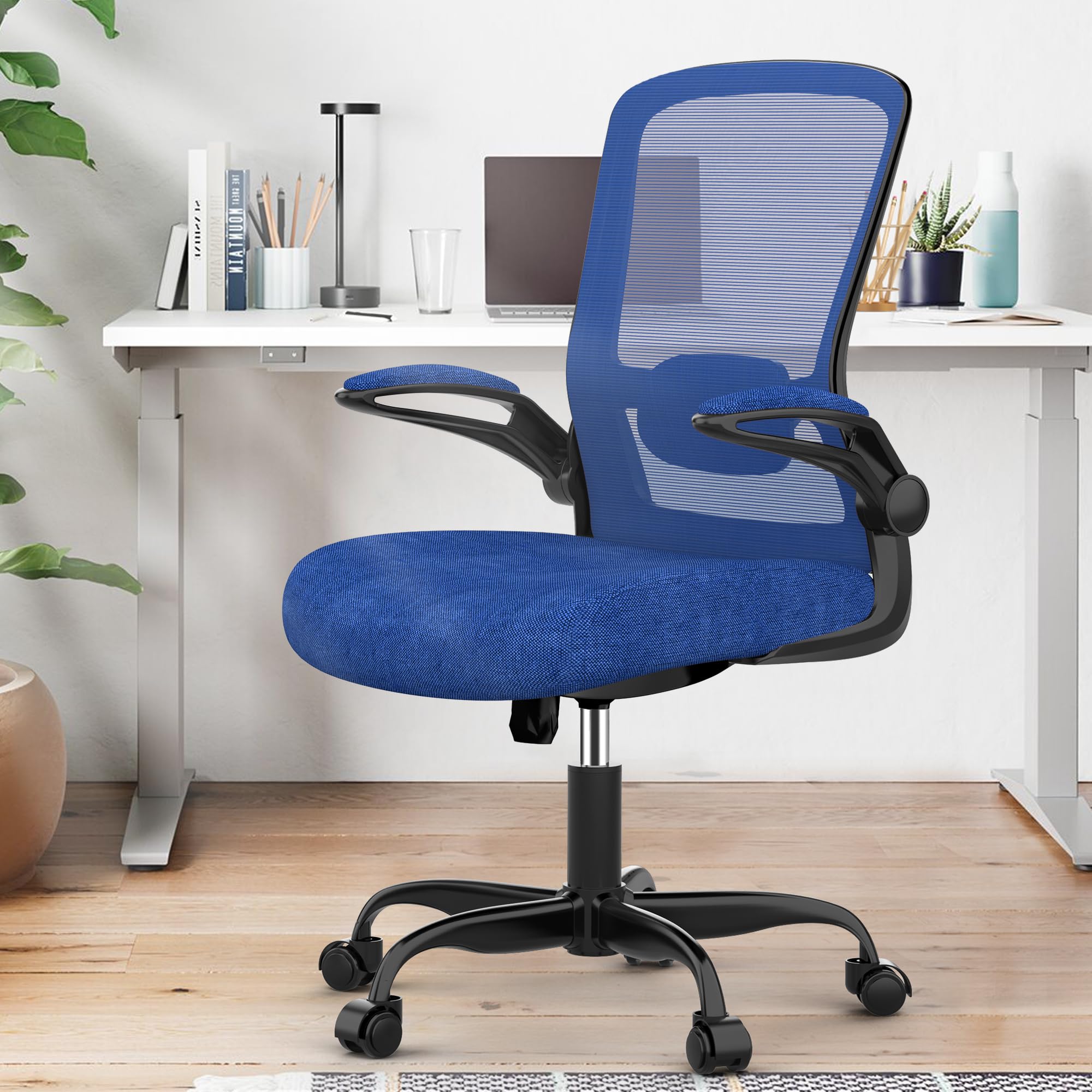 Ergonomic Office Chair with Adjustable Lumbar Support & Flip-Up Armrests - High Back Mesh Computer Desk Chair, BIFMA Certified Task Chair for Home Office | Perfect for Long Work Hours & Video Conferencing