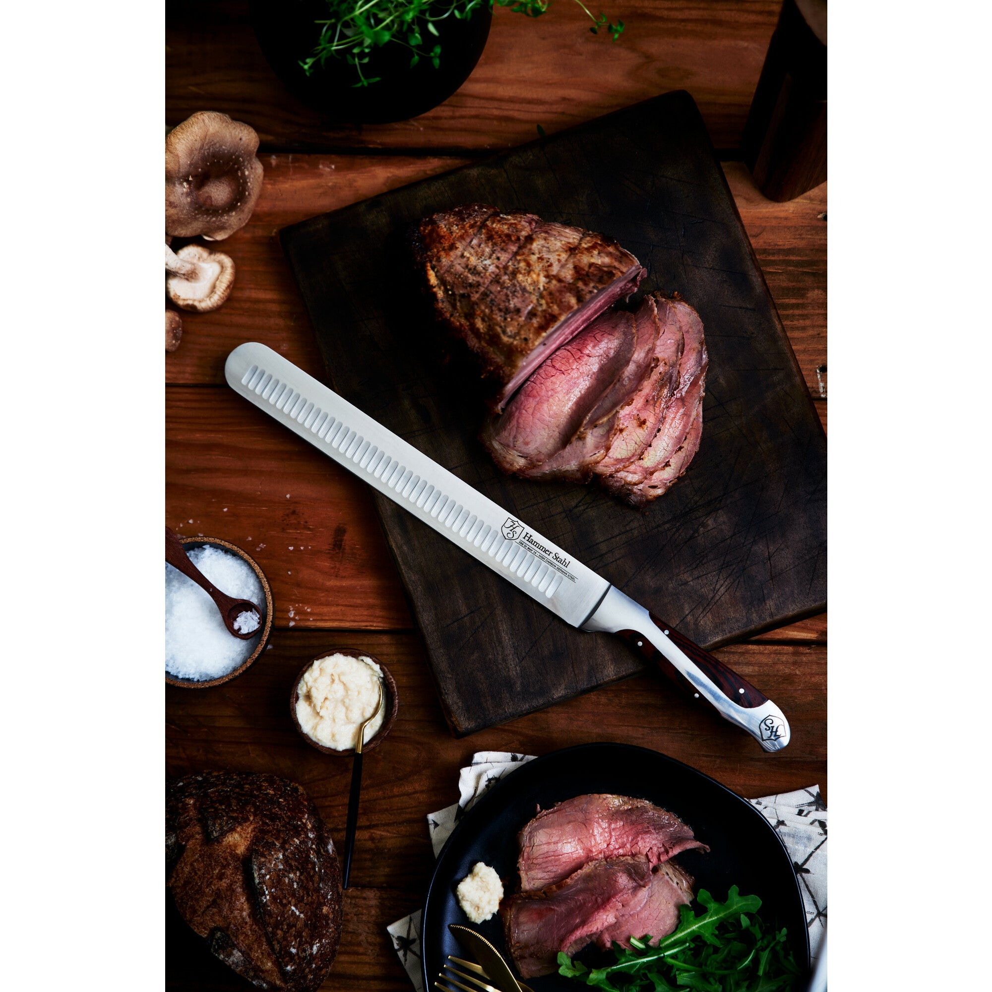 Hammer Stahl 10-Inch Professional Kitchen Knife - Ultra Sharp Stainless Steel Slicer for Meat, Bread, and Vegetables | Perfect for Home Chefs and Professional Kitchens