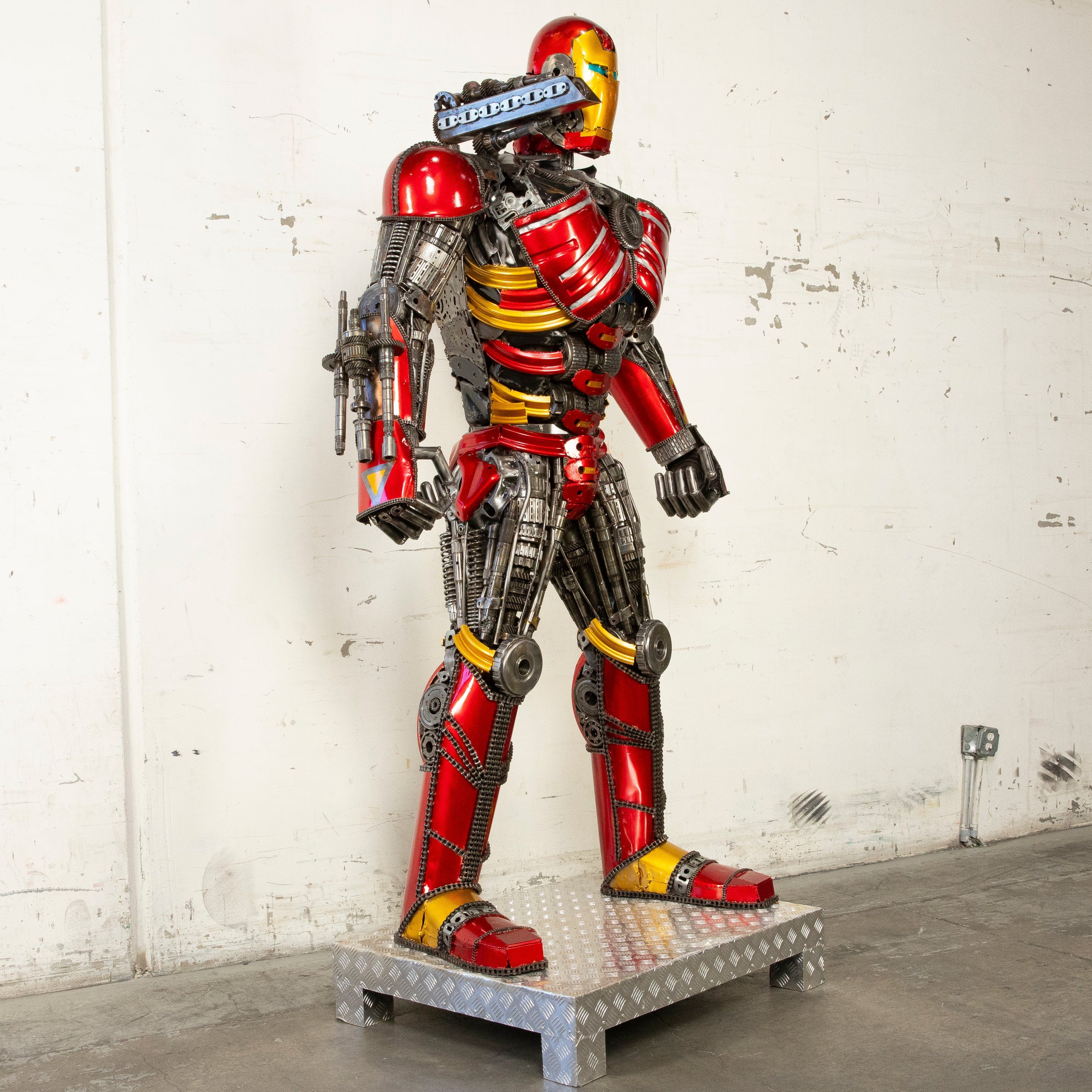 Iron Man Inspired Recycled Metal Wall Art Sculpture - Marvel Superhero Home Decor for Living Room, Office & Man Cave