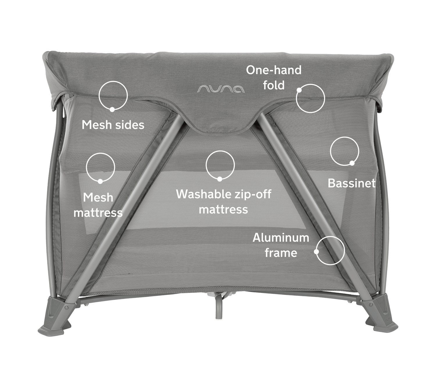 Nuna COVE Aire Go Playard - Lightweight Portable Baby Playpen with Breathable Mesh for Indoor & Outdoor Use - Perfect for Travel, Nursery, and Playtime