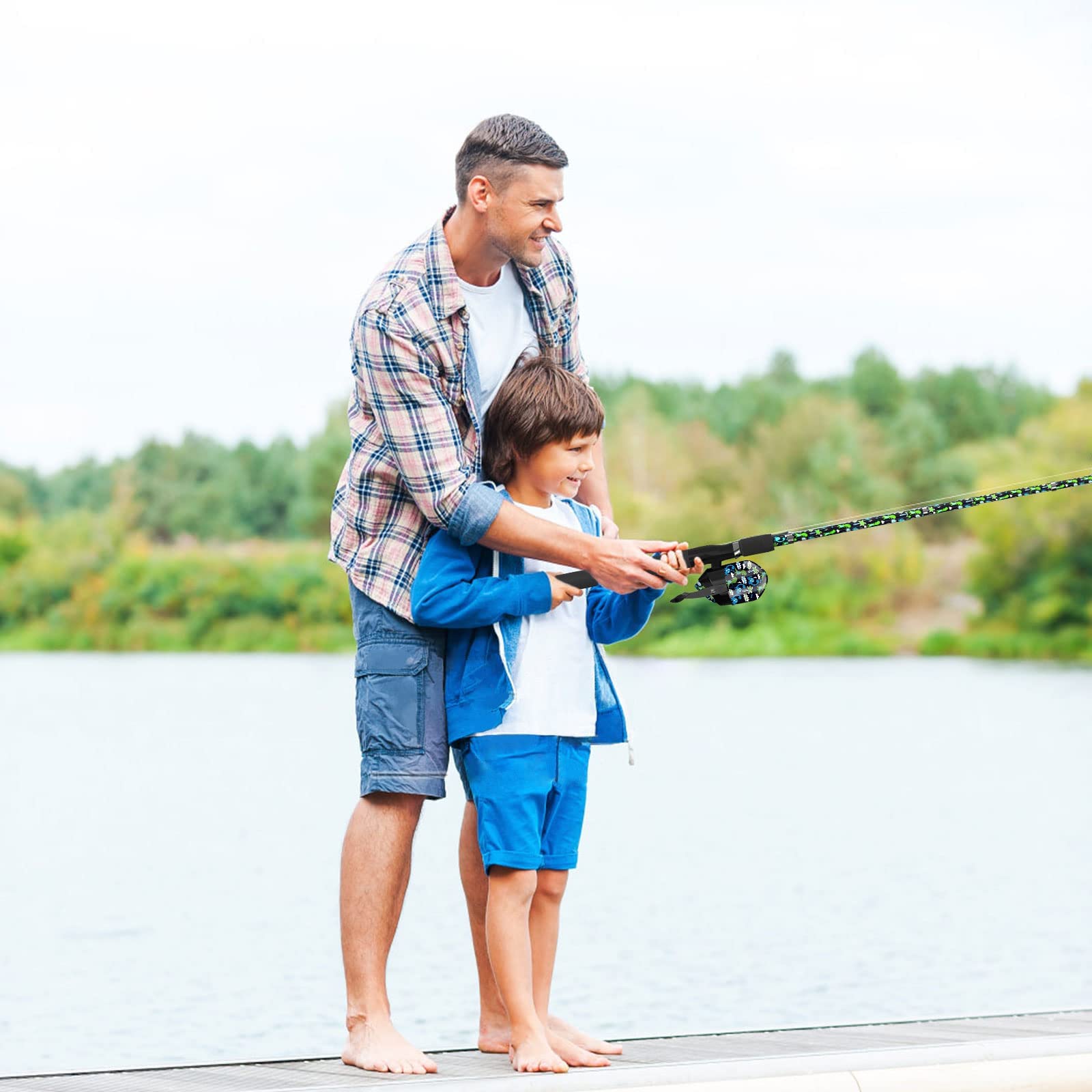 QudraKast Kids Fishing Pole - Lightweight & Durable Fishing Rod for Children, Perfect for Outdoor Adventures, Lakeside Fun & Family Bonding Activities