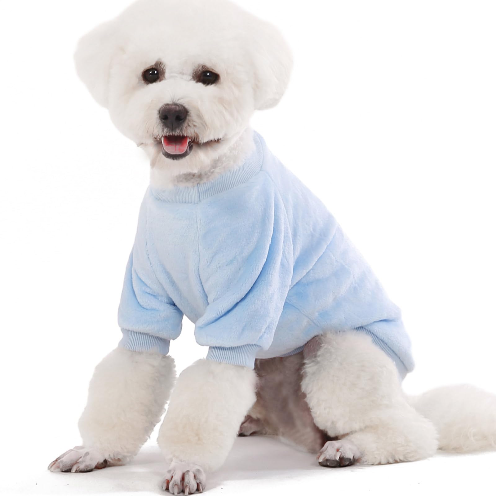 FabriCastle 3-Pack Dog Sweaters for Small & Medium Dogs - Ultra Soft Warm Pet Clothing for Winter, Cozy Cat & Puppy Jackets (Ballet Pink, Sky Blue, Peach, XS) - Perfect for Outdoor Walks & Indoor Comfort