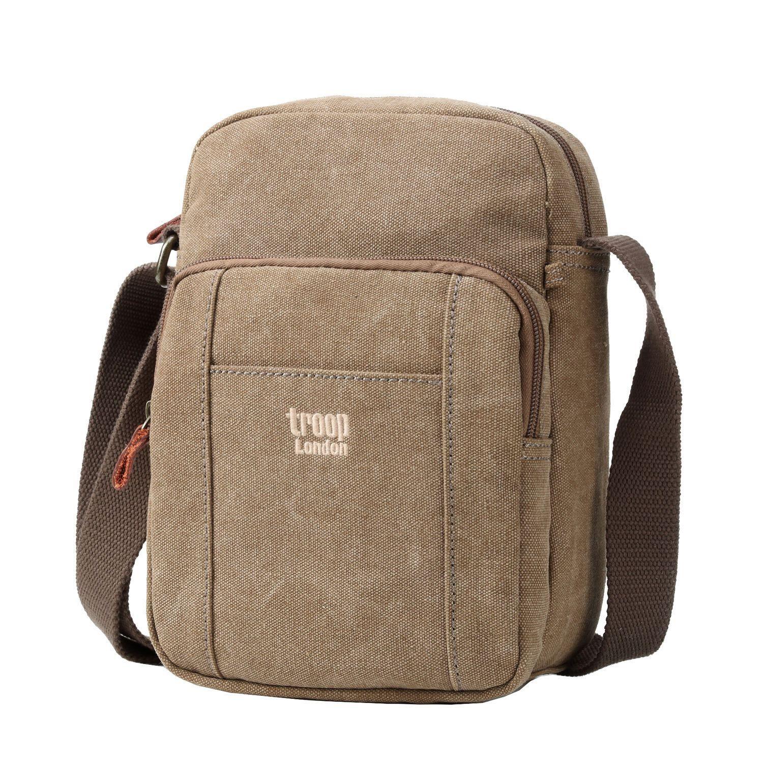 TRP0370 Troop London Classic Canvas Crossbody Bag for Men & Women - Stylish & Durable Everyday Shoulder Bag for Work, Travel & Casual Outings