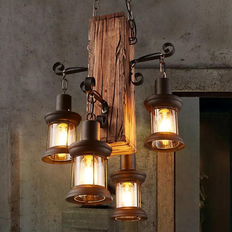 Vintage Multi-Head Pendant Light - Shipwood Industrial Lantern for Kitchen Island, Dining Room & Bar Lighting