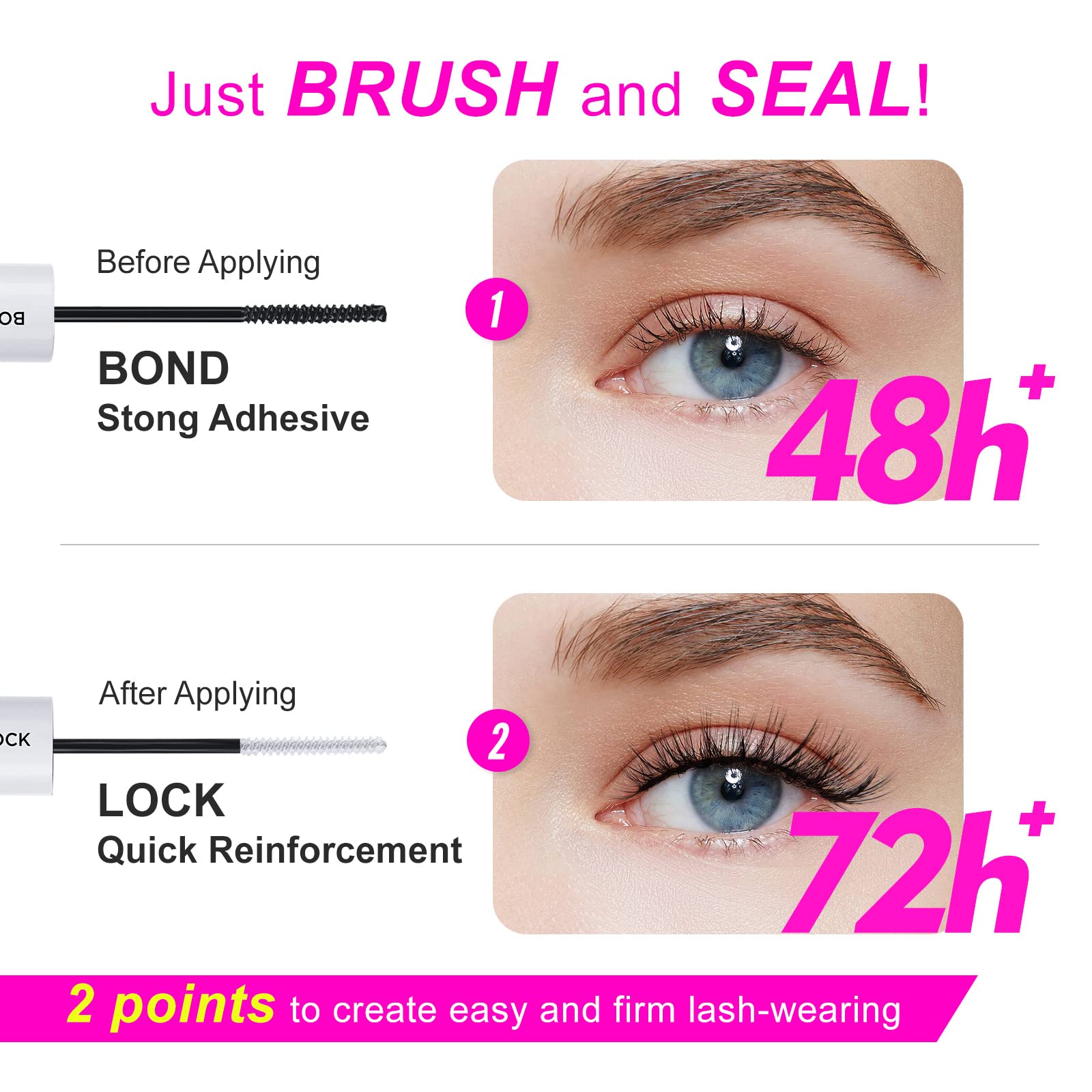 Super Strong Cluster Lash Glue 10ml - Waterproof, 48-72 Hour Hold for Individual Lashes | Sensitive Eyes Safe | Perfect for Daily Wear, Special Occasions & Professional Use