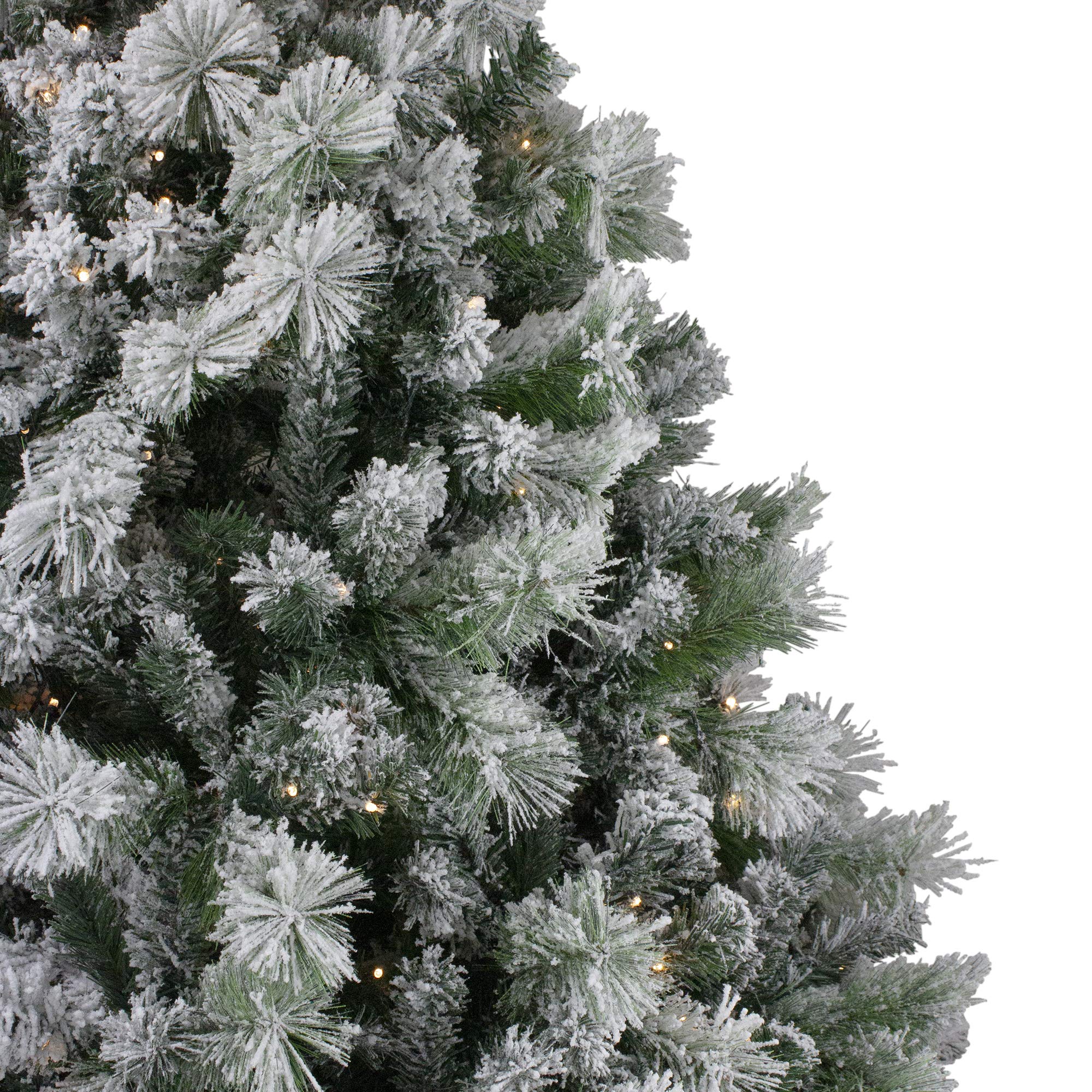 6.5' Pre-Lit Flocked Artificial Christmas Tree with Clear Lights - Full Somerset Spruce Design for Holiday Decor | Perfect for Living Room, Office & Christmas Party Decoration