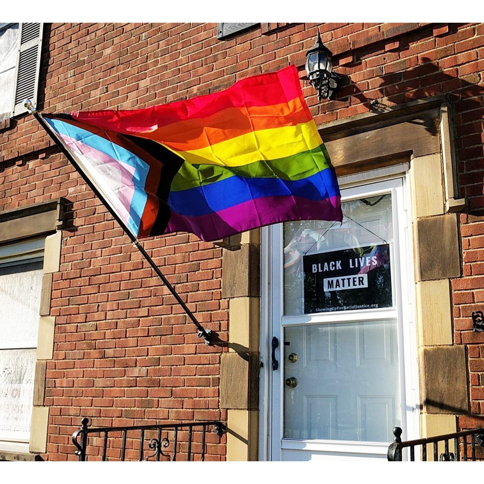 TOPFLAGS Pride Flag - 10x15 Large Outdoor Rainbow Banner for LGBTQ+ Gay Bisexual - Fade-Resistant Progress Pride Flag - Perfect for Parades, Home Decoration & Pride Month Celebrations