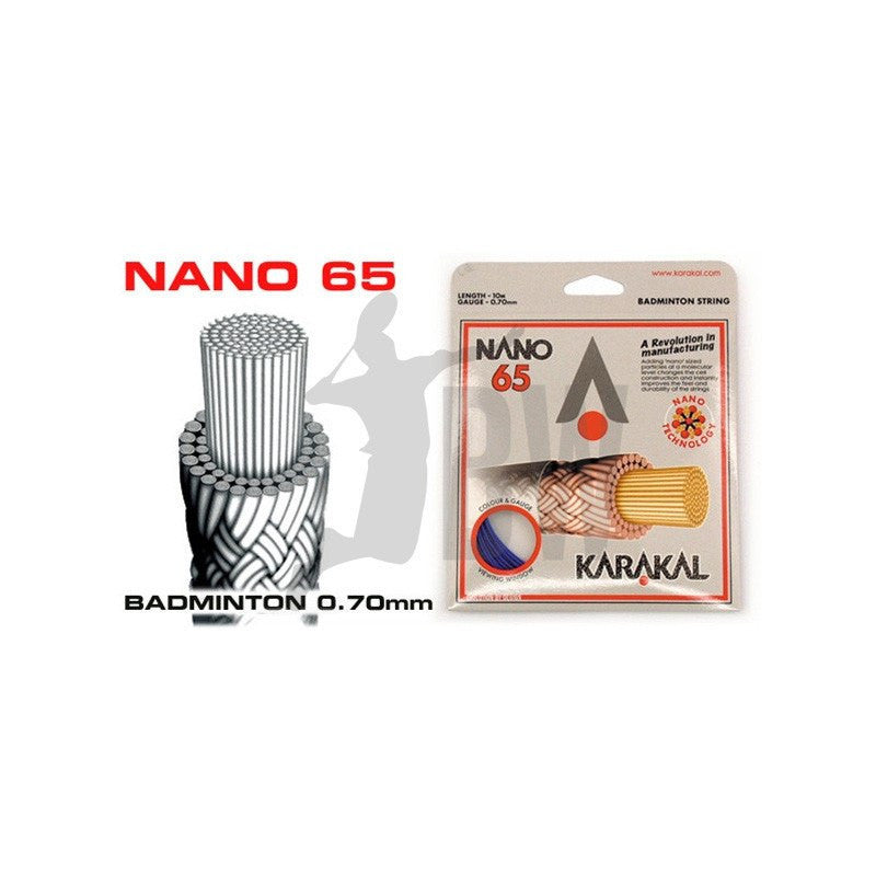 Karakal Nano 65 Badminton String - High Performance Synthetic Gut for Power & Control | Perfect for Competitive Play & Training Sessions