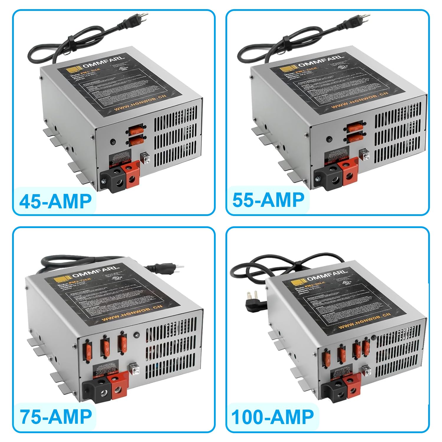 55 Amp RV Power Converter & Battery Charger - Multi-Capacity Power Supply for RVs, Campers & Trailers | Ideal for Off-Grid Camping & Boondocking