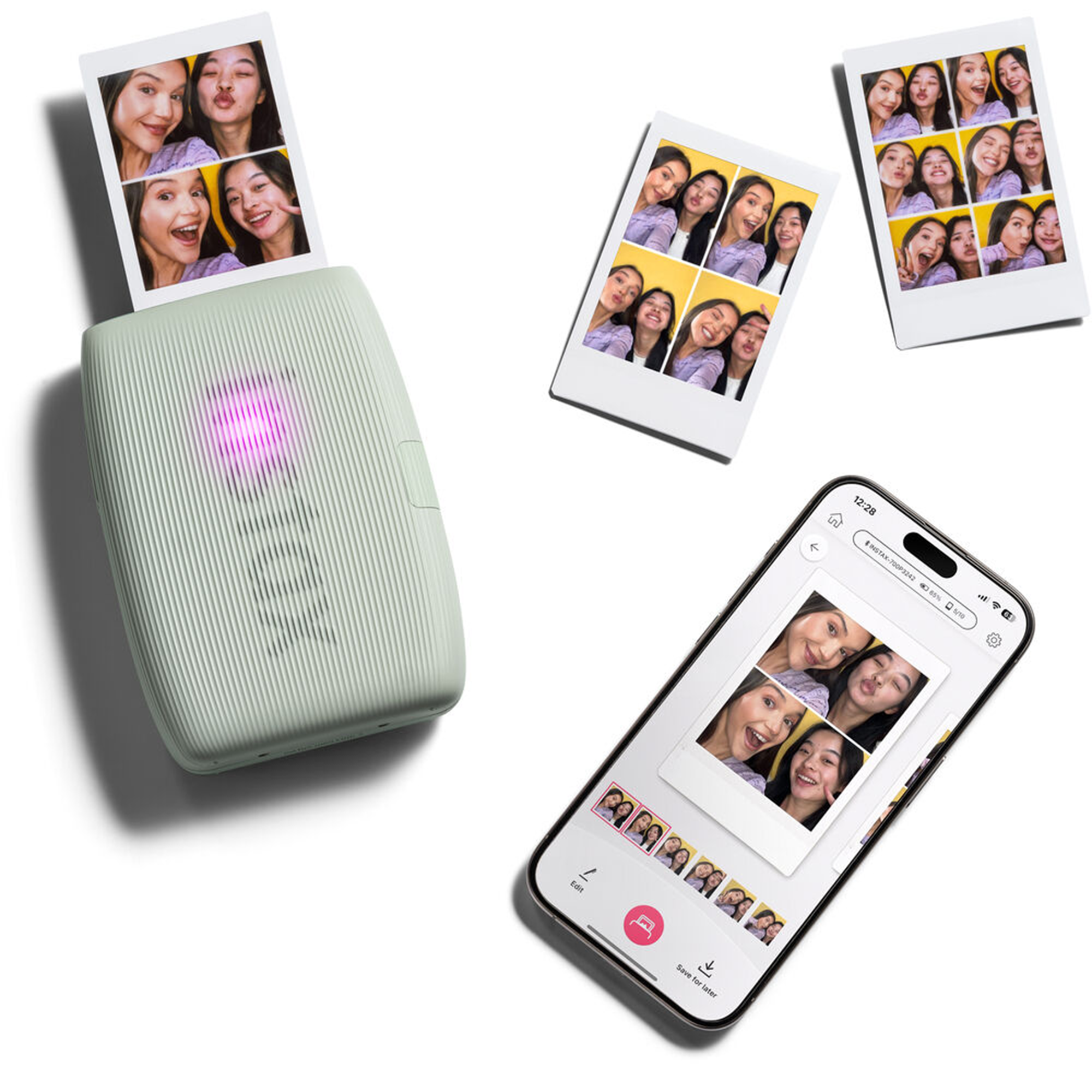 Fujifilm Instax Mini Link 3 Smartphone Printer - Instant Photo Printing from Phone, Wireless Bluetooth, Sage Green - Perfect for Travel, Parties & DIY Scrapbooking
