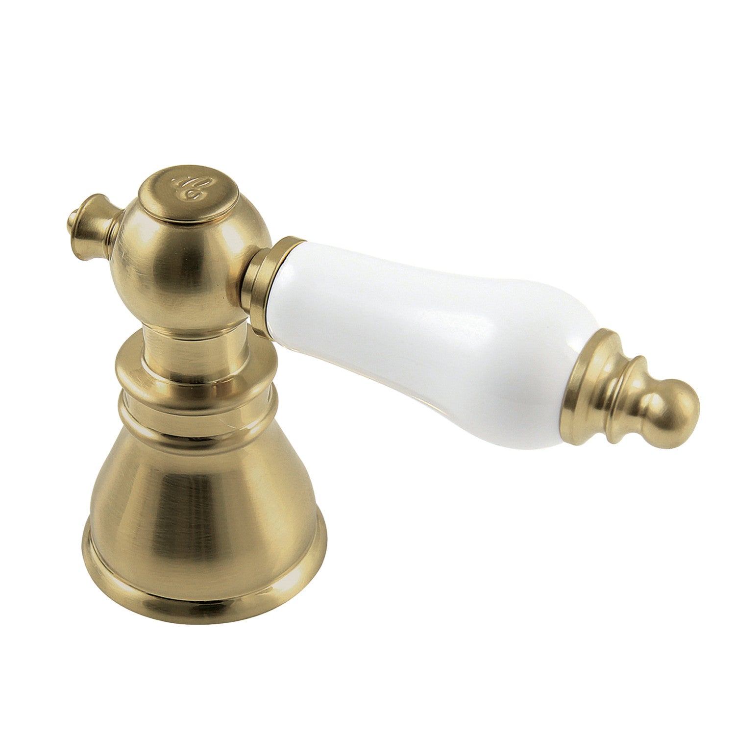 American Patriot FSCH1973APLC Porcelain Lever Handle (Cold Side) - Brushed Brass Finish for Bathroom & Kitchen Faucets - Durable & Stylish Sink Fixture for Home Renovation