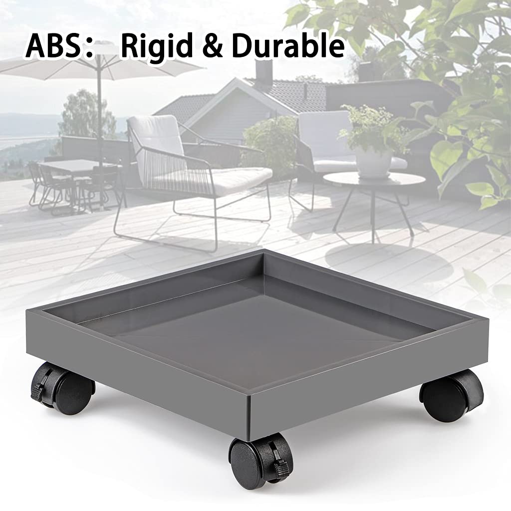 Skelang Square Wheeled Plant Dolly - Heavy Duty ABS Planter Trays with 110 Lbs Load Capacity | Perfect for Moving Potted Plants, Garden Decor & Indoor/Outdoor Use
