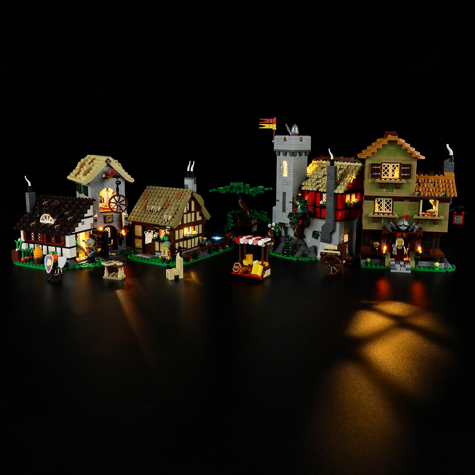 GEAMENT LED Light Kit for Lego Medieval Town Square 10332 - Compatible with Lego Icons Set (Building Blocks Not Included) - Perfect for Home Decoration, Gift Giving, and Lego Display Enhancement