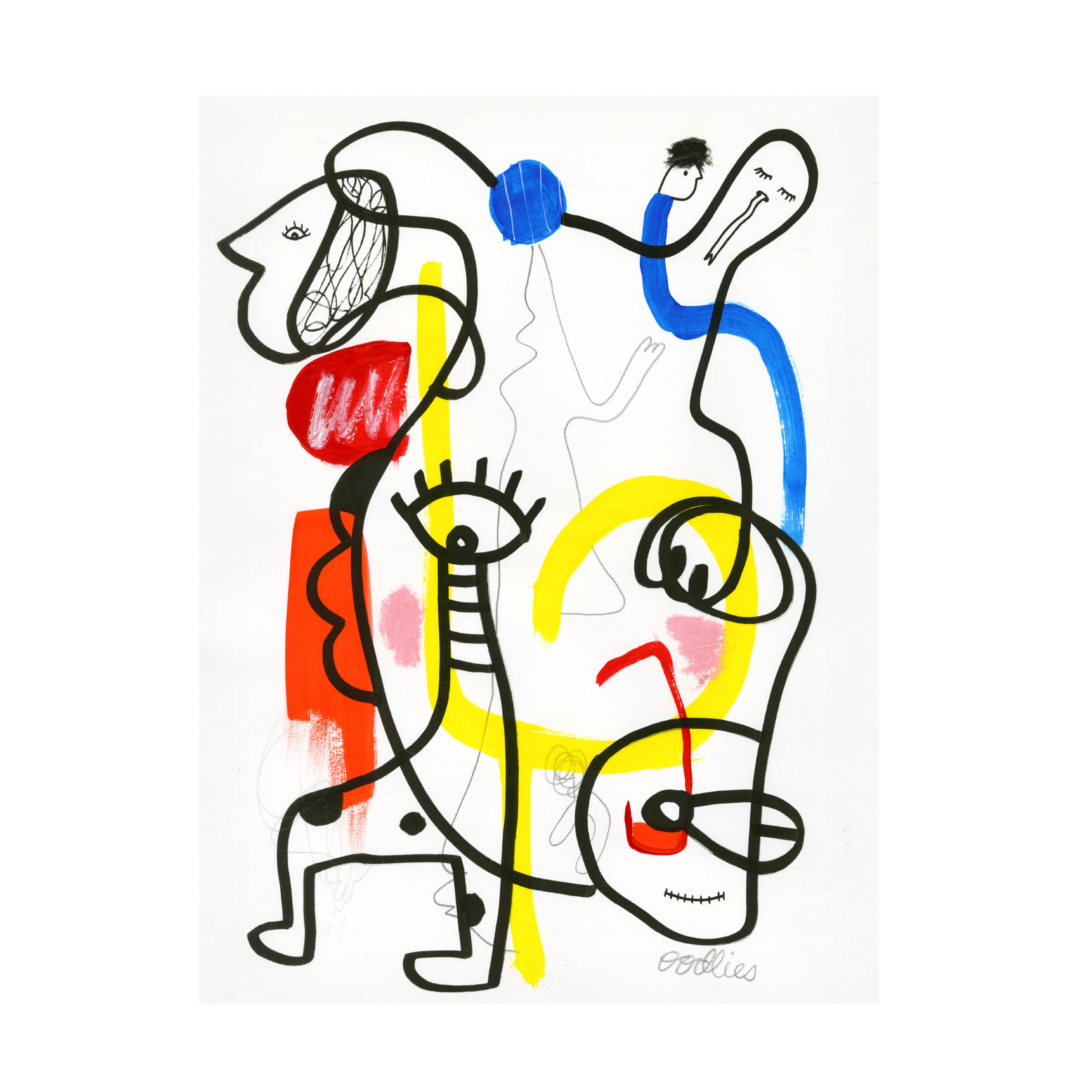 Trademark Fine Art 'Ooo Zoo' Canvas Wall Art by Oodlies - Vibrant Animal Painting for Nursery, Kids Room & Playroom Decor