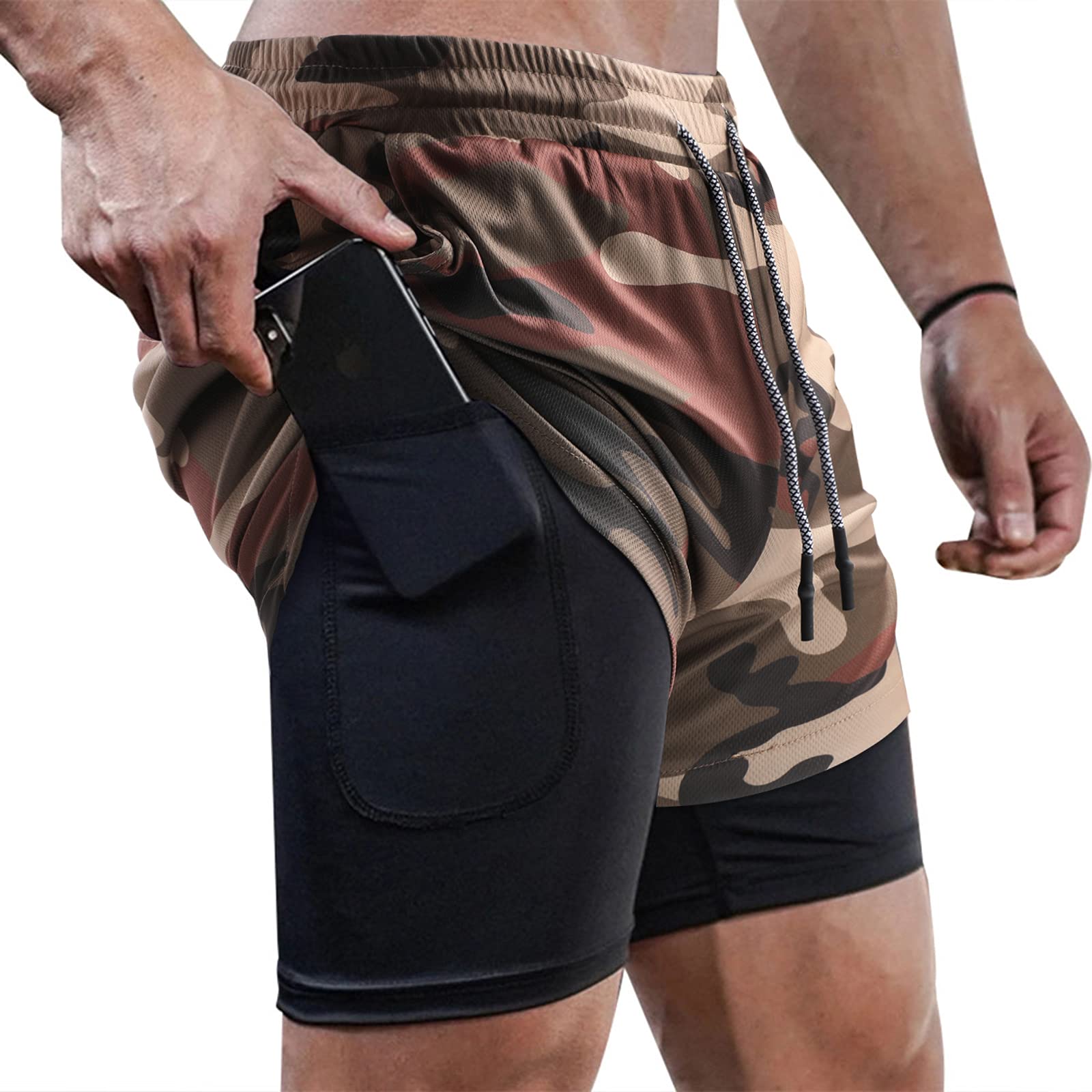 Surenow Men's 2-in-1 Running Shorts - 7