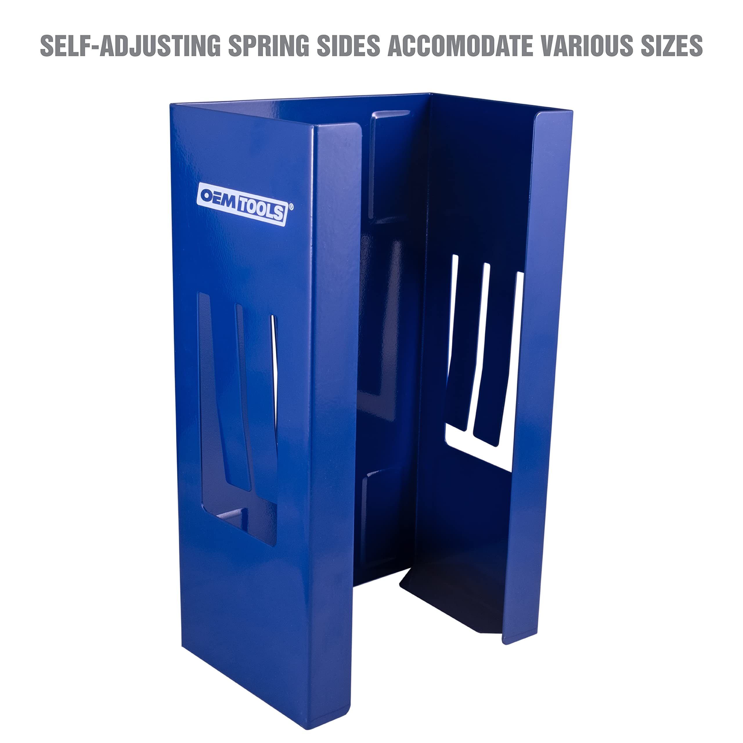 OEMTOOLS 23124 Blue Magnetic Glove Dispenser - Wall Mount Disposable Gloves Box Holder | Perfect for Medical Offices, Salons, Kitchens & Workshops