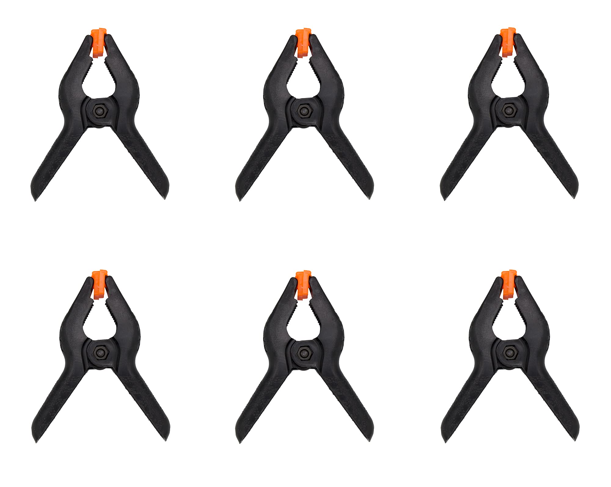 6pcs Black Nylon Spring Clamps for Crafts, Woodworking & DIY Projects (2.5inch) - Perfect for Backdrop Stands & Home Workshops