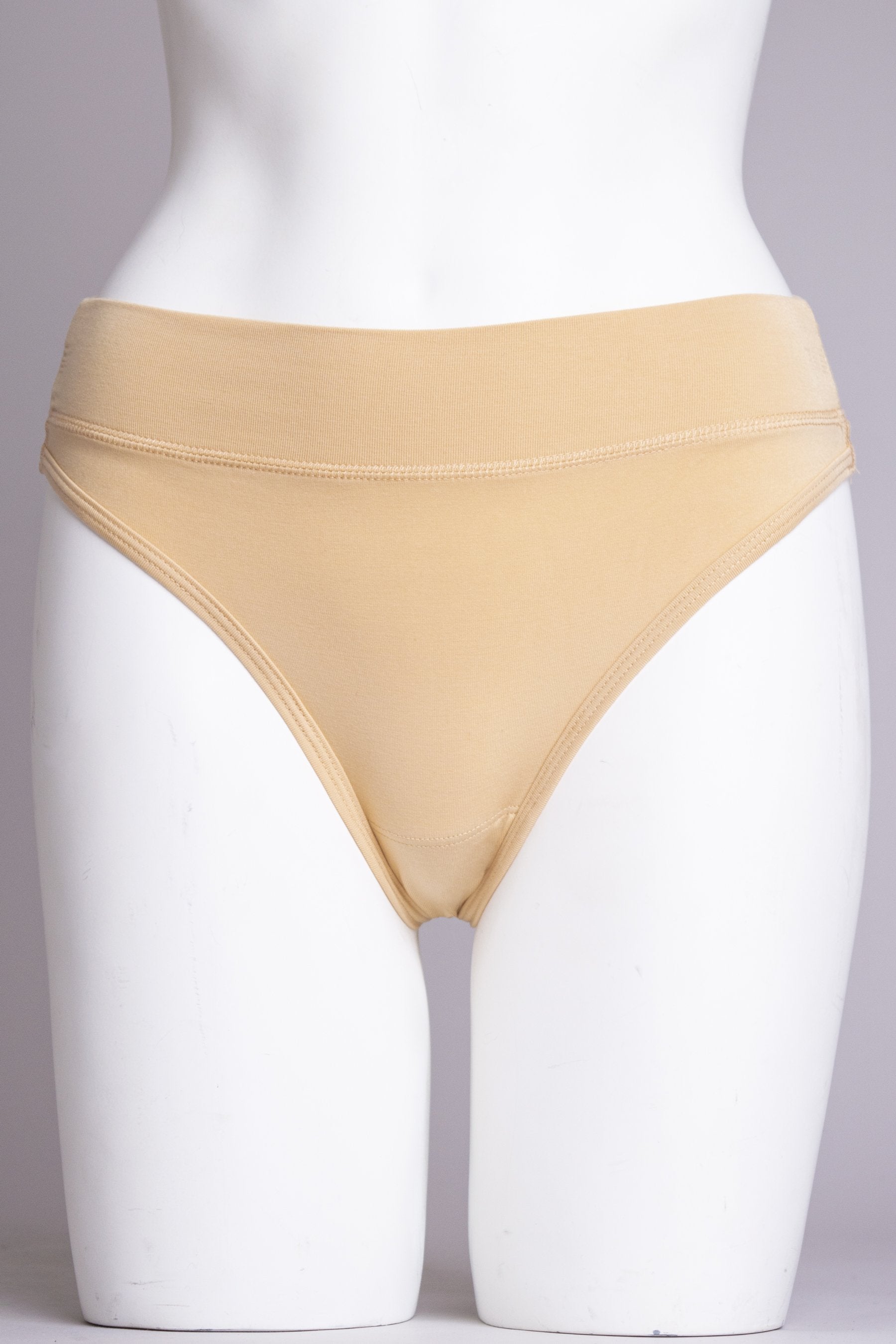 Beige Bamboo Thong Underwear for Women - Soft & Comfortable - Perfect for Yoga, Lounge & Everyday Wear