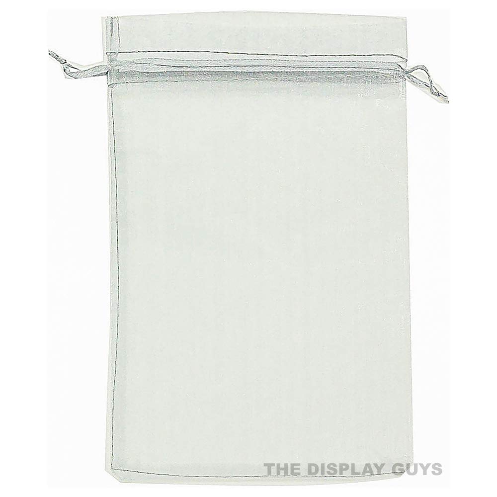 6x8 Silver Sheer Organza Gift Bags with Drawstring - 100 Pack for Jewelry, Candy, Wedding Favors & Party Treats | Elegant Mesh Goodie Bags for Bridal Shower, Baby Shower & Birthday Gifts