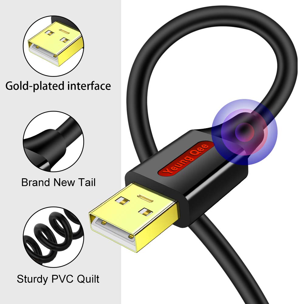 1.5ft USB 2.0 Printer Cable - High Speed A Male to B Male Scanner Cord for HP, Canon, Epson, Dell, Brother, Xerox, Samsung Printers - Perfect for Home Office, Small Business & Workstation Setup (0.5M)