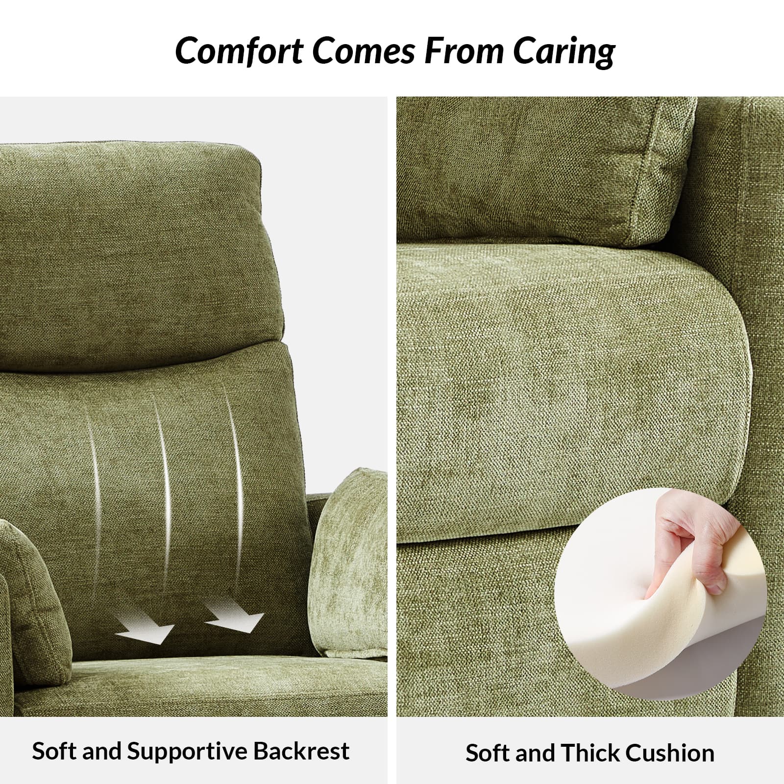Monica Swivel Rocker Power Recliner Chair with Adjustable Headrest & Lumbar Support - Optional Removable Pillows - Perfect for Living Room, Home Theater & Relaxation