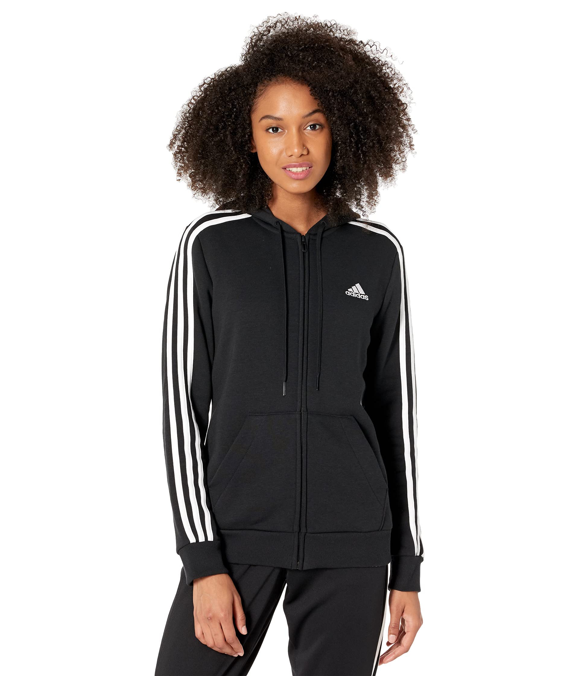Adidas Women's Essentials Full-Zip Hoodie - Lightweight Fleece Jacket for Casual Wear, Gym & Outdoor Activities