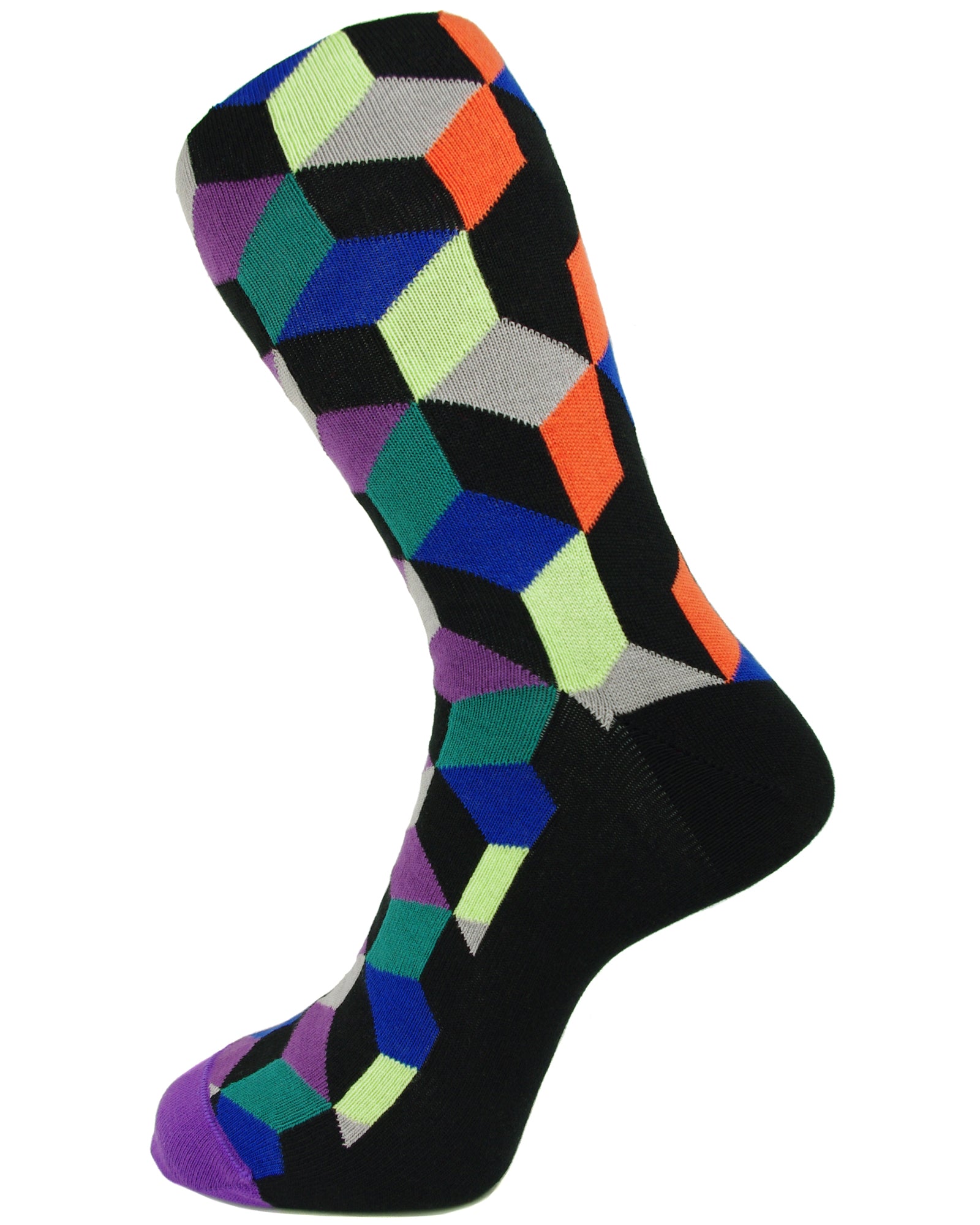 DÉCLIC Cubik Socks - 6 Pack Assorted Color Cotton Crew Socks for Men & Women - Comfortable Everyday Casual Socks for Work, Gym, and Outdoor Activities