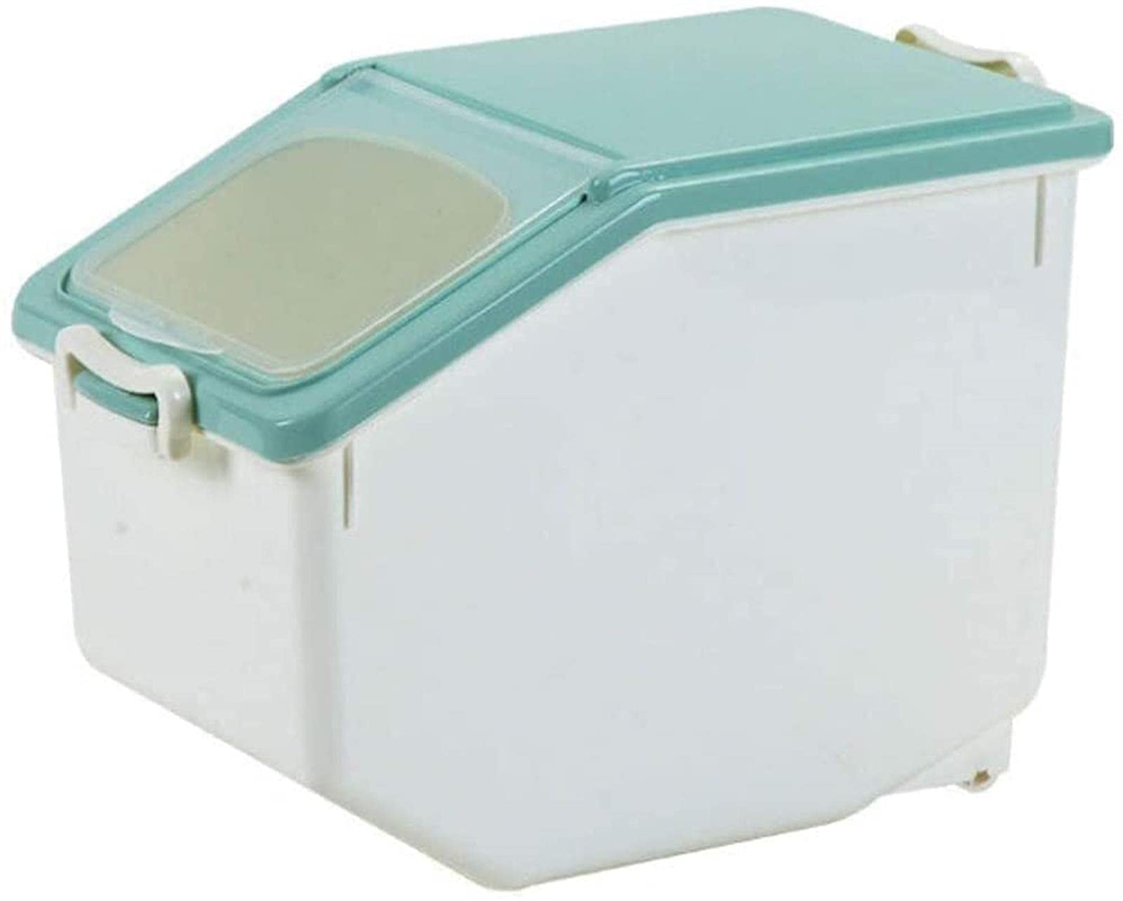 2-Pack 15KG Airtight Rice Storage Container with Wheels & Measuring Cup - Moisture-Proof Food Storage Box for Cereals, Beans, Flour - Perfect for Kitchen Pantry Organization & Bulk Food Storage