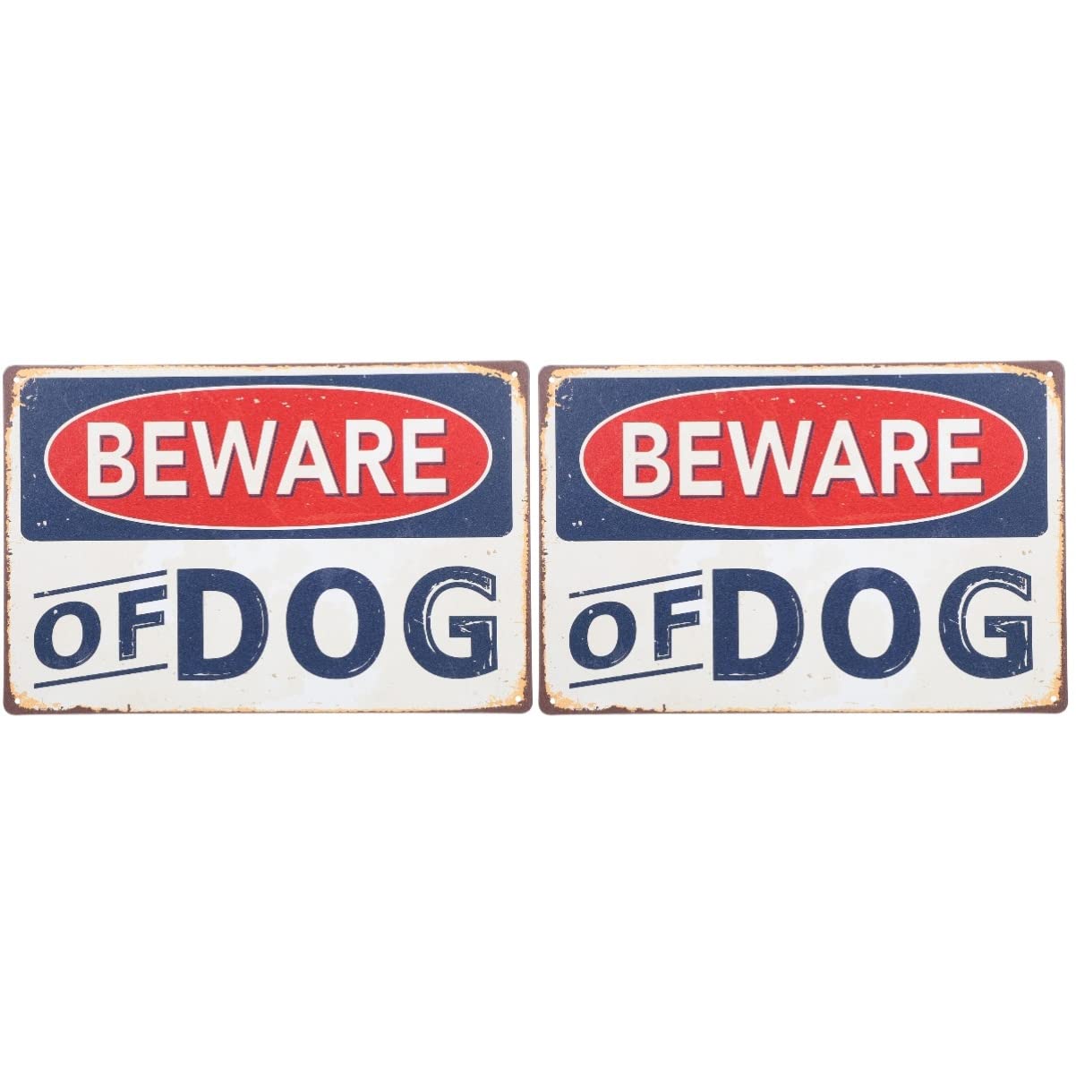 Yardwe 2 Pack Beware of Dog Sign - Durable Tinplate Warning Signs for Home Security, Dog Owners & Property Protection - Perfect for Yard, Gate & Fence Warning