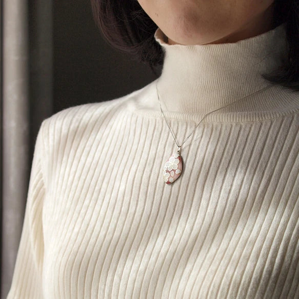 Cherry Blossom Pendant Necklace - Japanese Inspired Jewelry for Women, Elegant Sakura Flower Charm, Perfect for Spring Fashion, Date Nights & Special Occasions