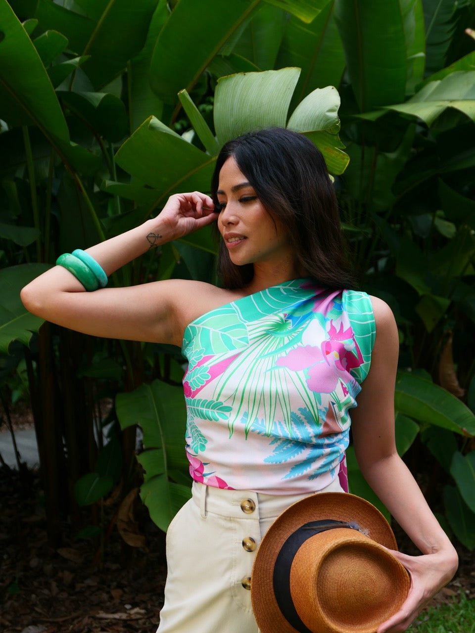 Botanic Splendour Premium Silk Scarf - Luxury Floral Print Fashion Accessory for Women, Elegant Gift for Mother's Day & Special Occasions
