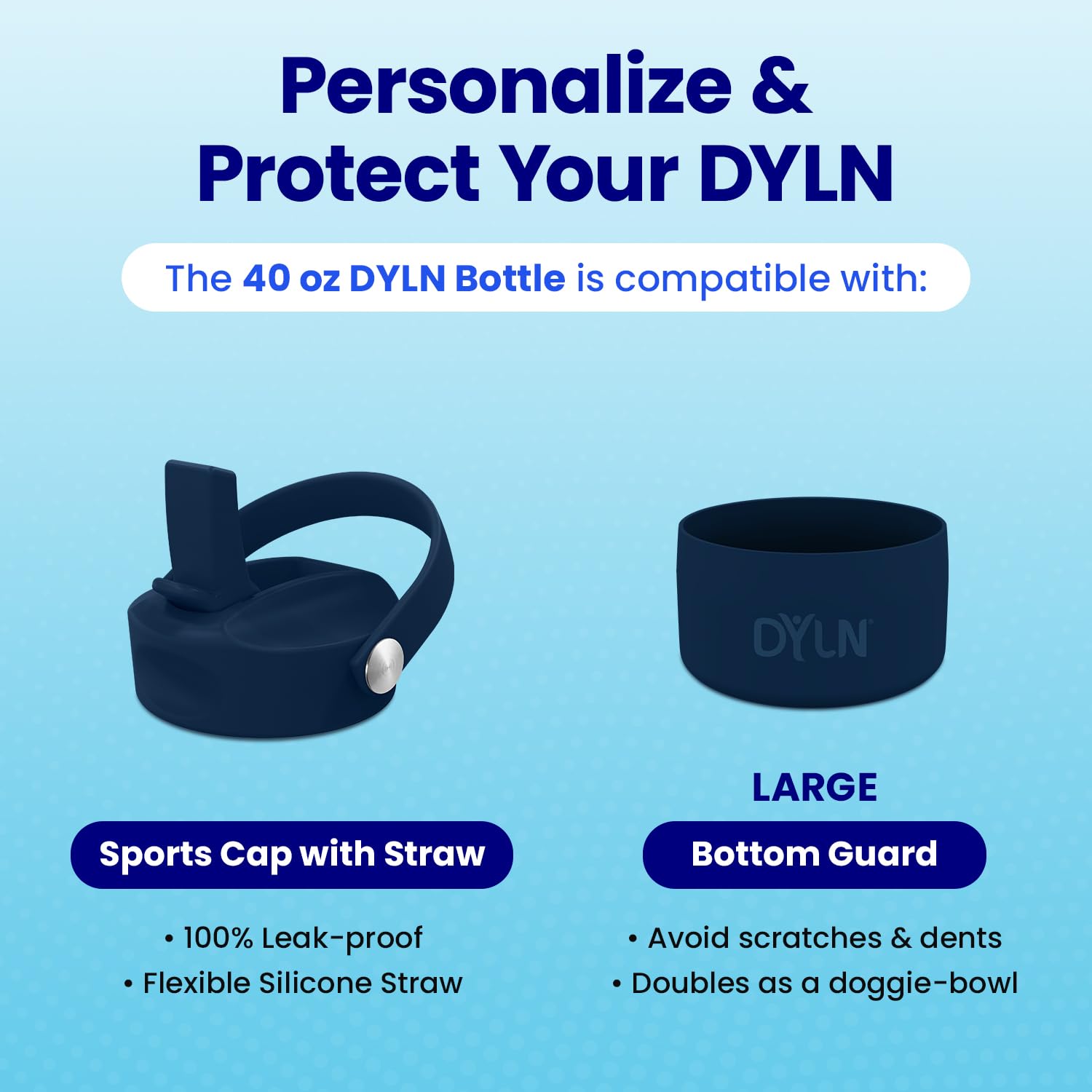 DYLN Alkaline Water Bottle - Portable Hydrogen Water Generator for pH 9.5 Alkaline Water | Vacuum Insulated Stainless Steel Keeps Drinks Cold 24 Hours | Perfect for Gym, Hiking & Travel Hydration