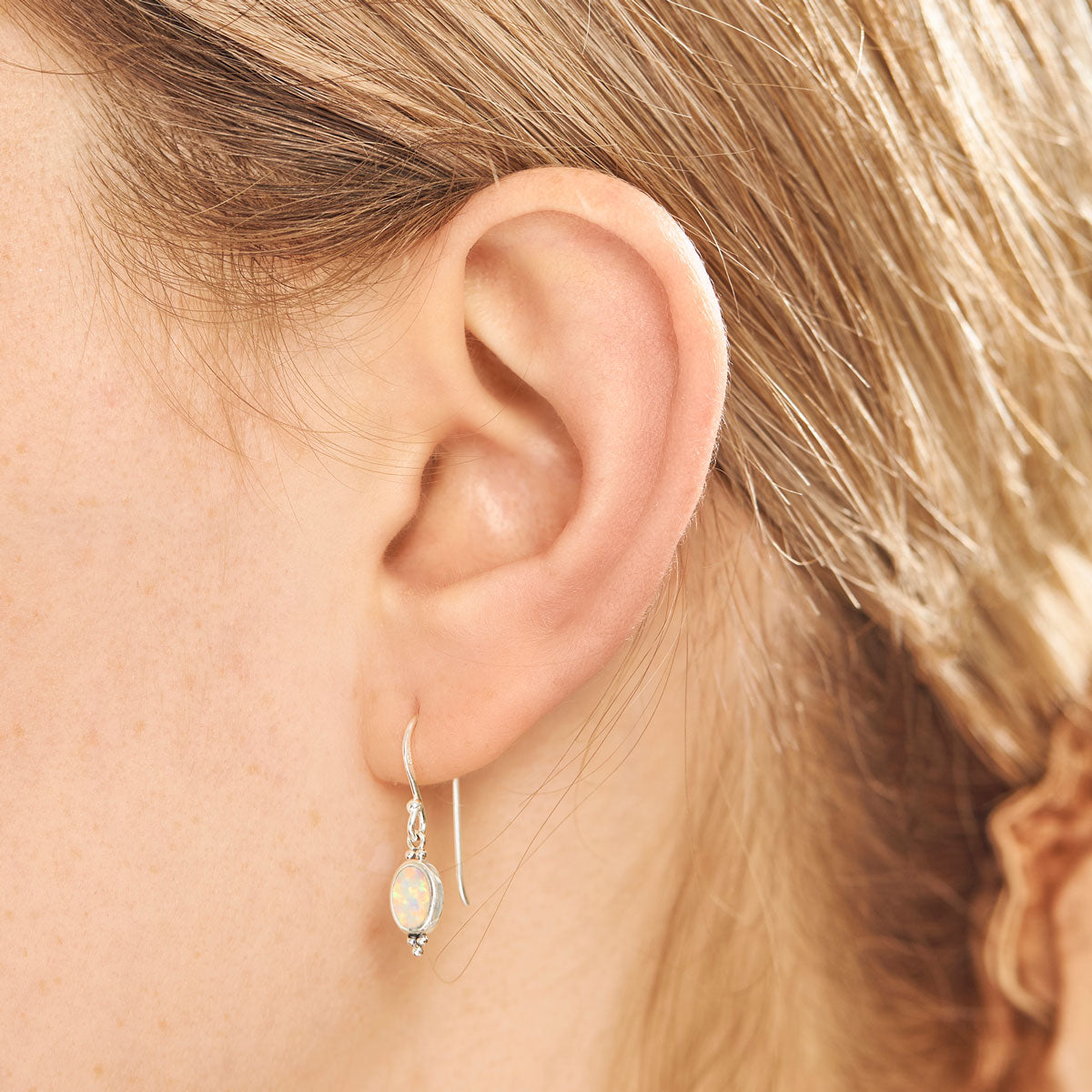 Moon Song Opal Earrings - Dainty Sterling Silver Opal Stud Earrings for Women, Elegant Birthstone Jewelry Gift for Her | Perfect for Weddings, Parties & Everyday Wear