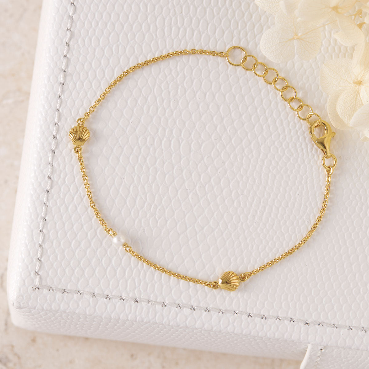 Oceanic Pearl Bracelet - 14K Gold Plated Elegant Beaded Jewelry for Women | Perfect for Weddings, Parties & Special Occasions