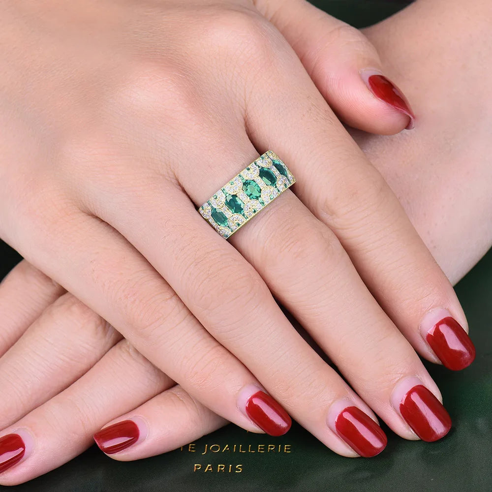 18K Gold Rings for Women with Emerald, Ruby, Sapphire & Diamonds – Elegant Jewelry for Weddings, Anniversaries & Special Occasions
