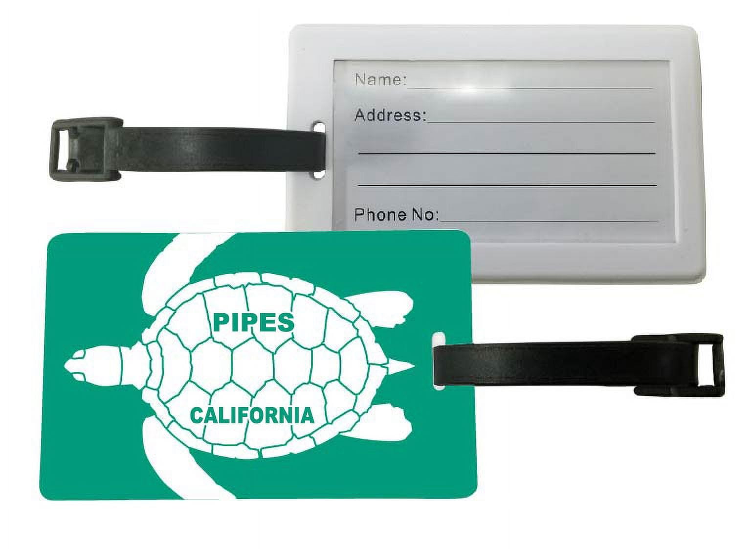 California Turtle Design Souvenir Travel Luggage Tags - 2 Pack Waterproof Durable Suitcase ID Tags for Vacation, Cruise & Air Travel - Perfect for Beach Trips & Tropical Getaways