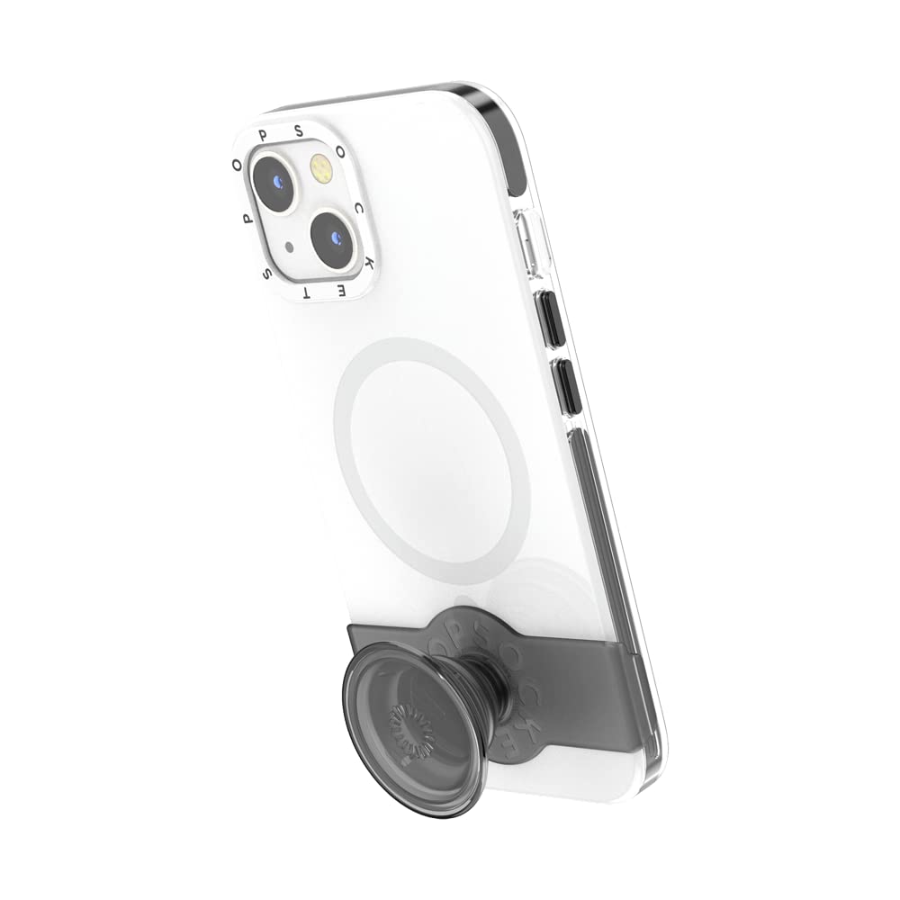 PopSockets iPhone 13 Case with Grip & Slide - Protective Phone Cover for iPhone 13 (White) | Secure Grip for One-Handed Use, Perfect for Commuting & Travel
