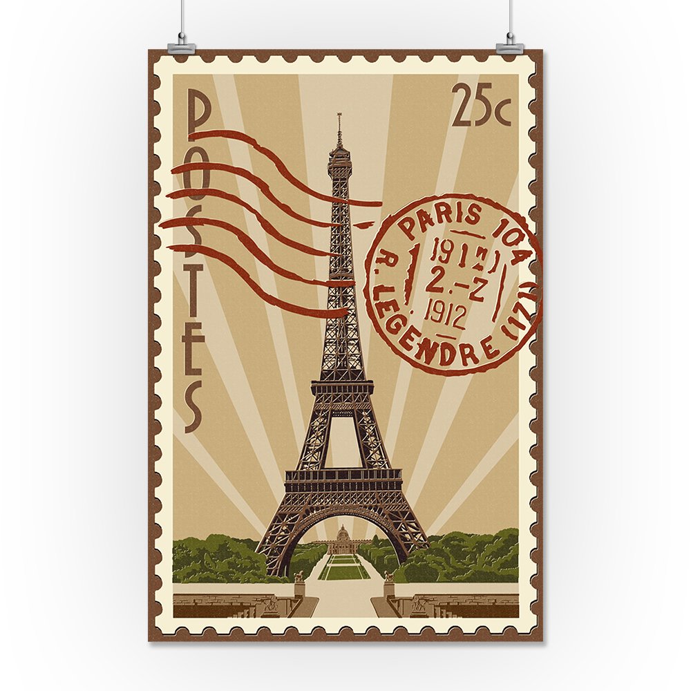 Eiffel Tower Letterpress Art Print - 16x24 Giclee Gallery Wall Decor, Paris Travel Poster for Home & Office Decoration | Perfect Gift for Travel Lovers & Francophiles