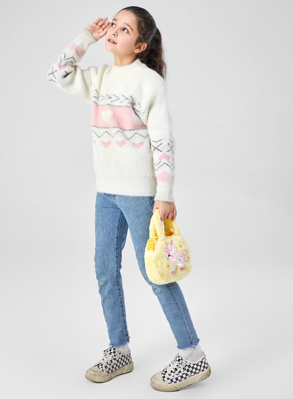 **Unicorn Crossbody Bag for Girls - Small Plush Purse with Adjustable Strap, Cute Kids Shoulder Bag for School, Travel & Playtime**