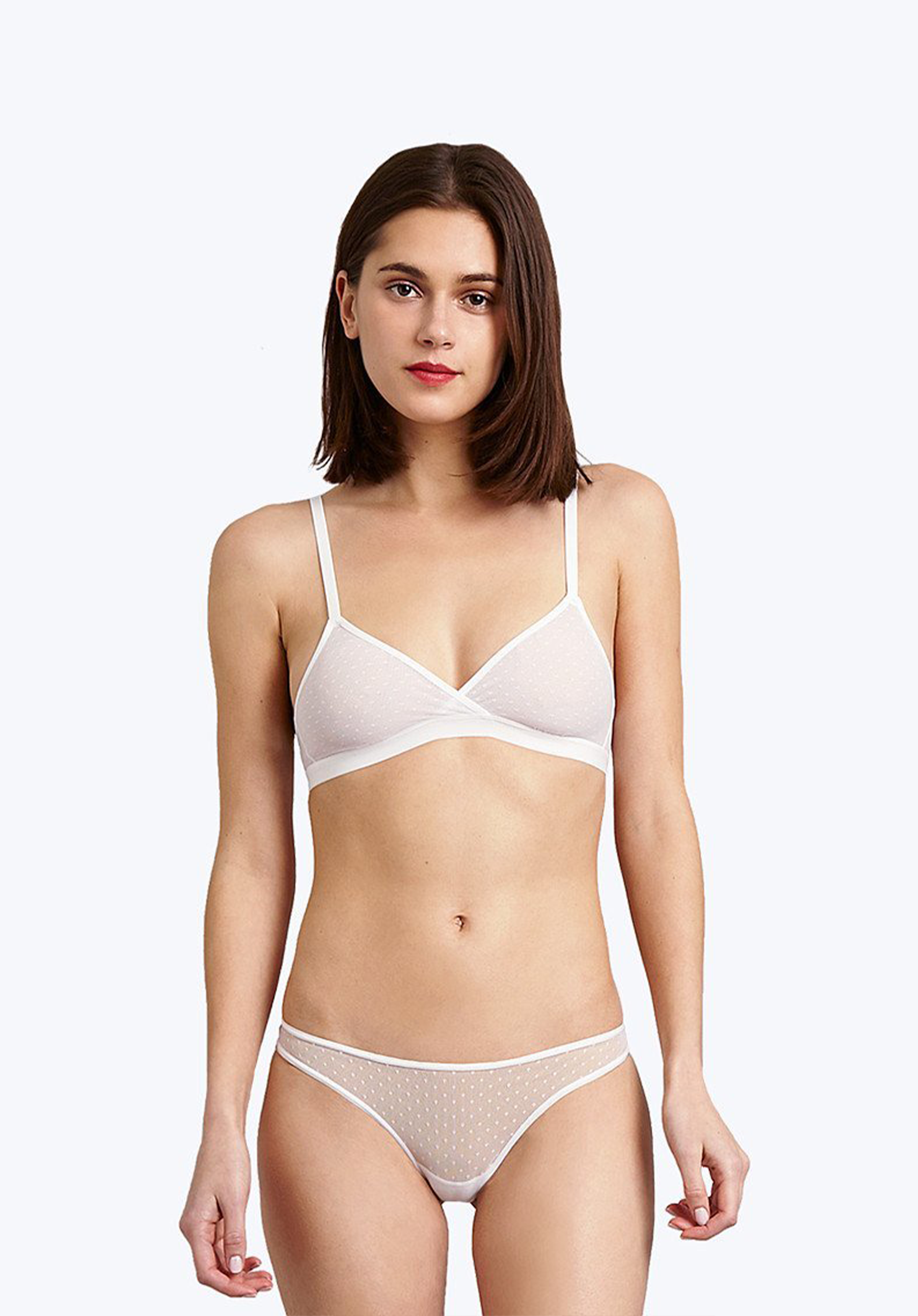 Mariko Thong Underwear - White Swiss Dot Lace Panties for Women | Comfortable & Sexy Everyday Wear