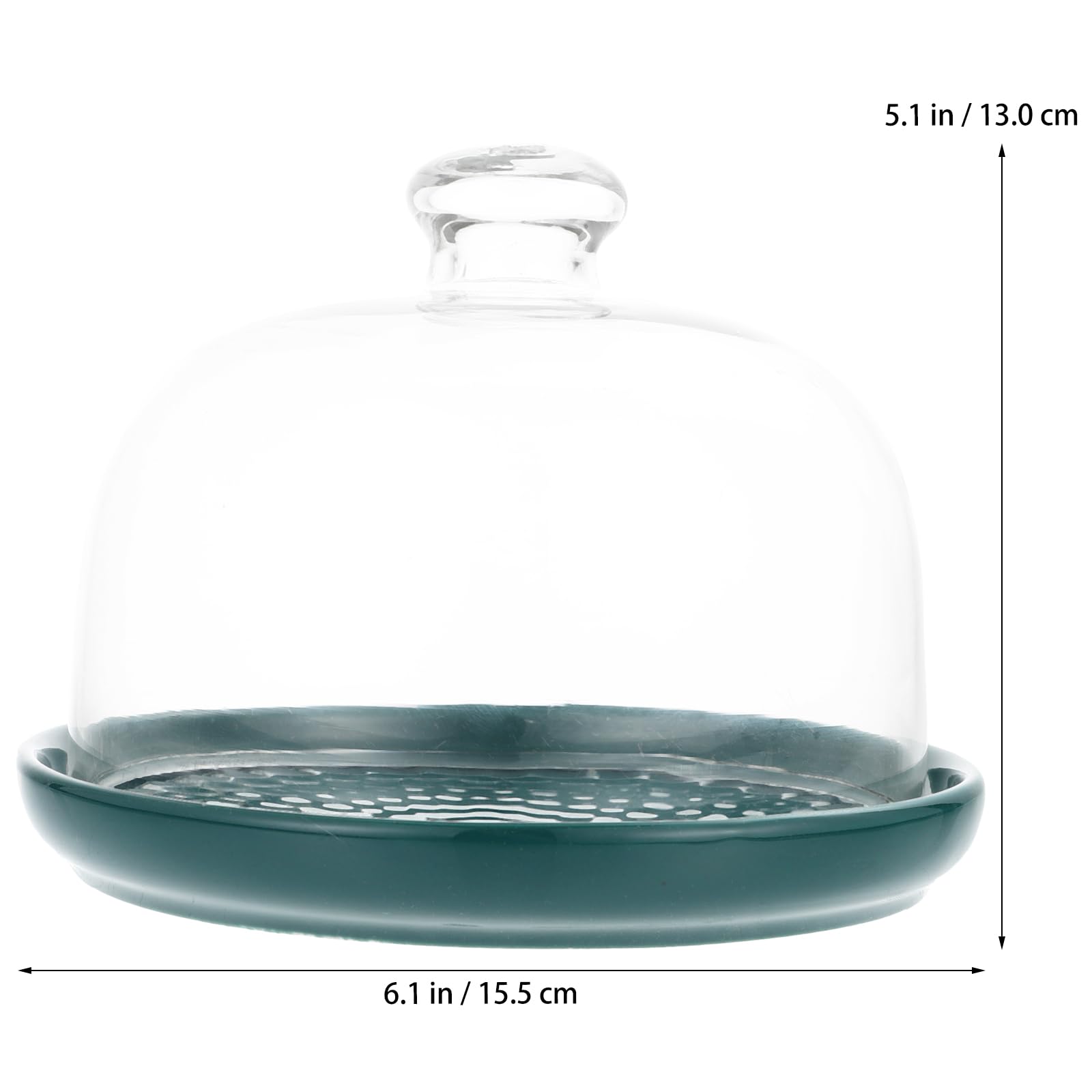 **6-Inch Glass Cake Dome with Ceramic Plate - Multi-Functional Serving Stand for Cakes, Cheese, Charcuterie, Nachos & Fruit | Perfect for Parties, Weddings & Dessert Displays**
