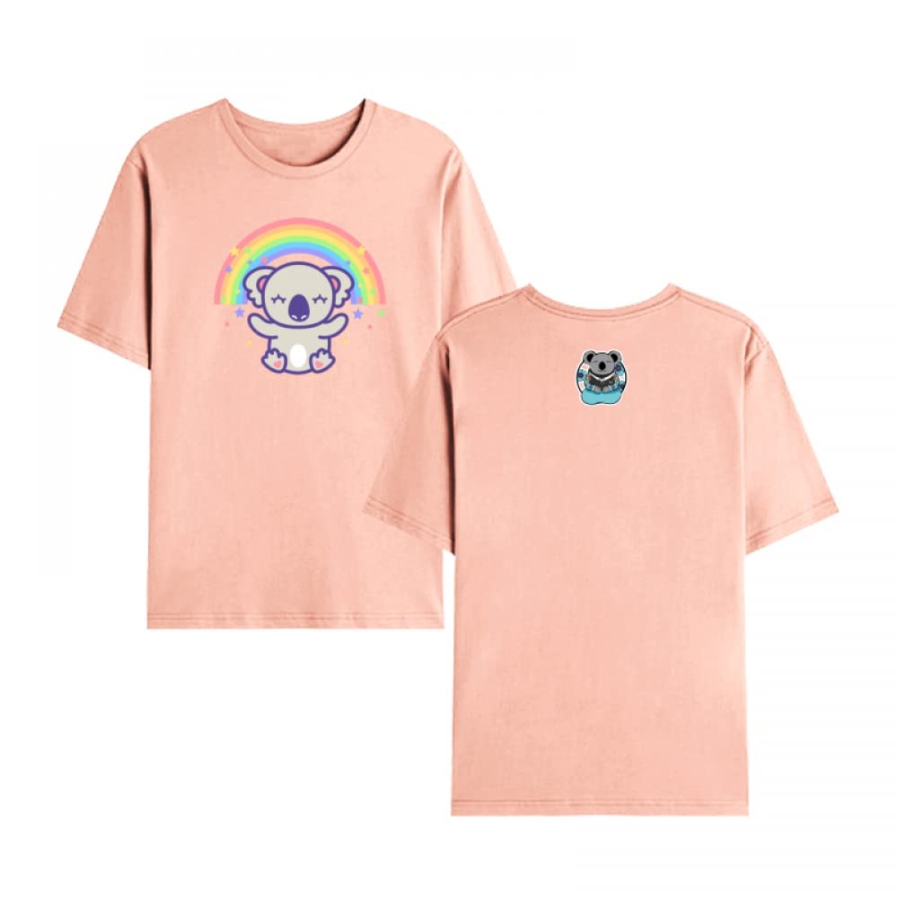Rainbow Koala Cotton T-Shirt for Women - Soft & Comfortable Casual Tee for Adult Females - Perfect for Everyday Wear, Outings & Animal Lovers