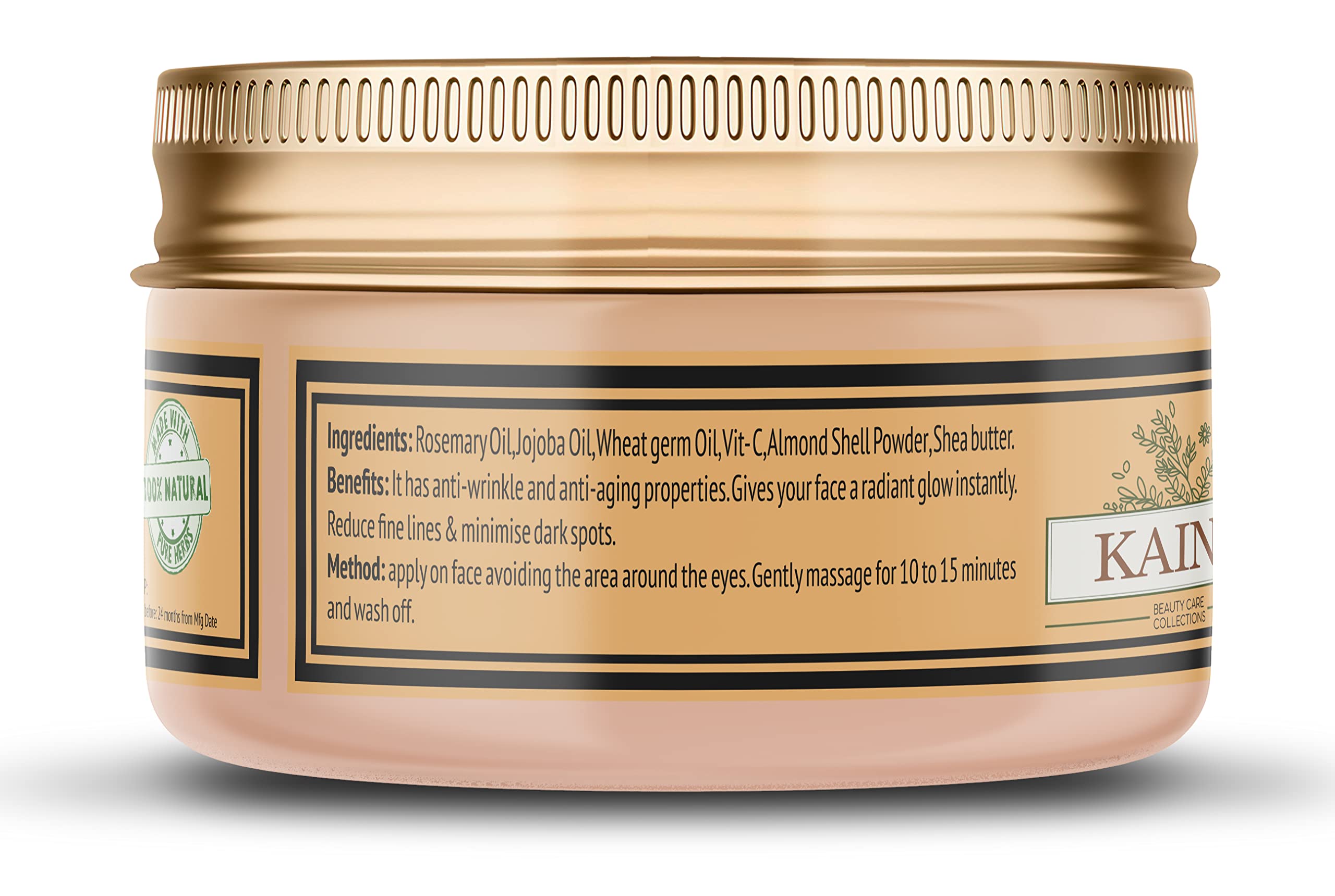 Kaina Vitamin C Face Scrub for Glowing Skin - Brightening & Whitening Facial Exfoliator with Antioxidants | Anti-Aging Skincare Treatment | 50g | Perfect for Morning Routine & Pre-Makeup Prep