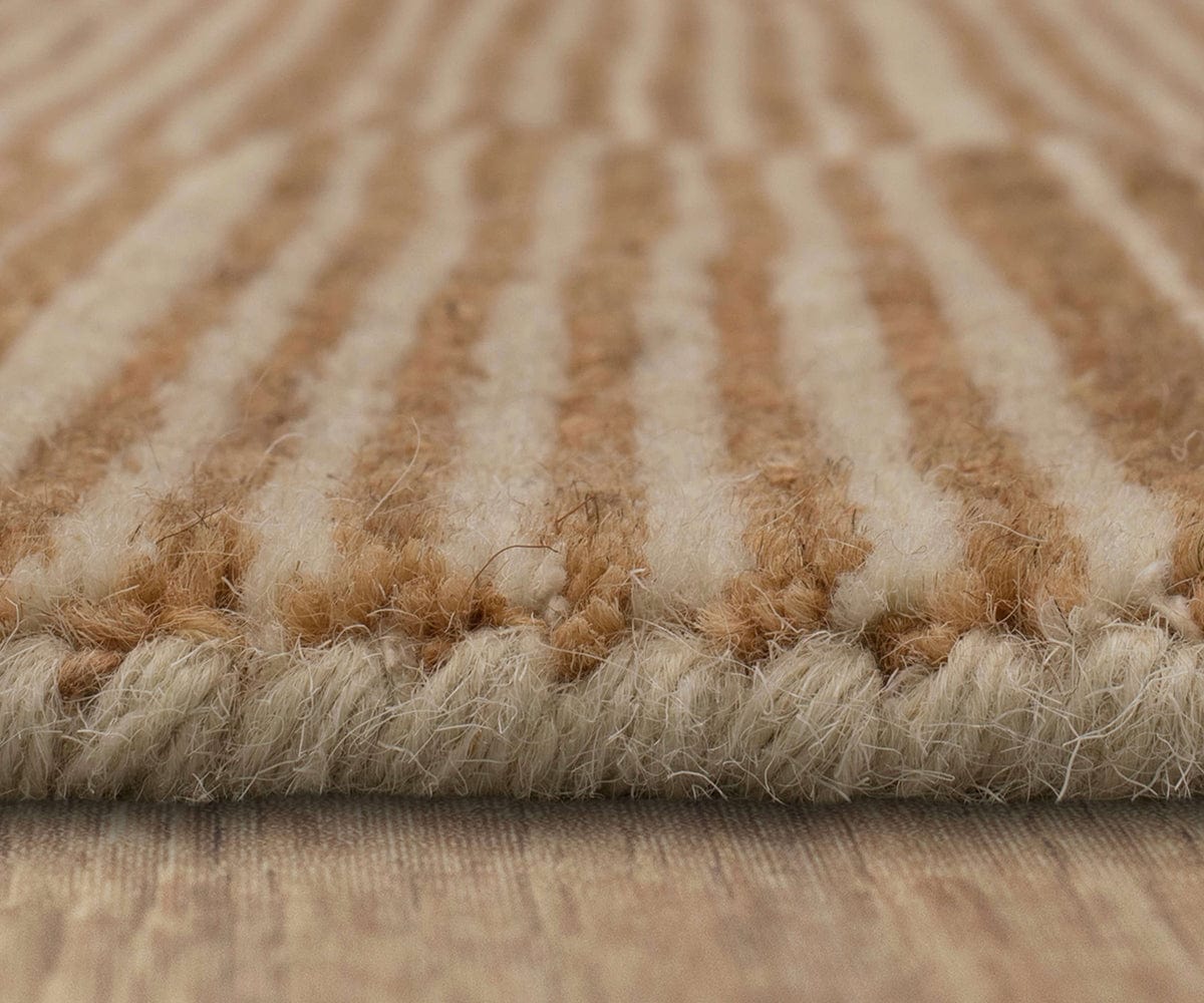Karastan Broken Stripe Area Rug in Sienna - Soft Handmade Wool Carpet for Living Room, Bedroom & Office Decor